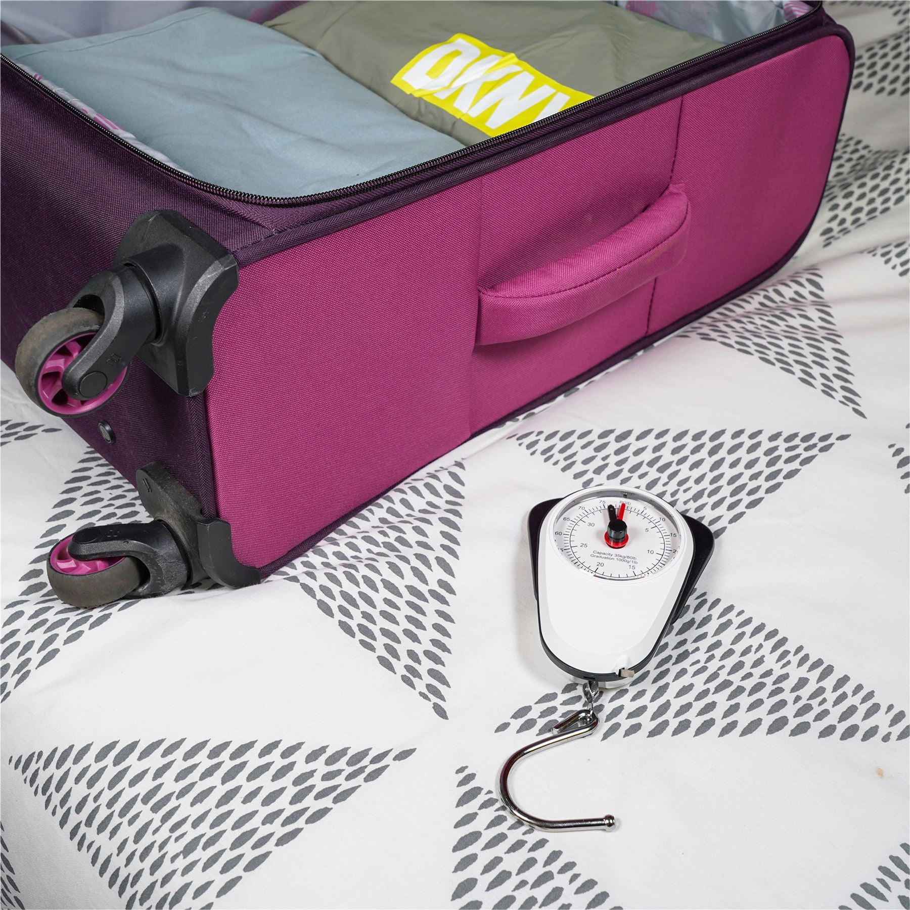 Portable Hook Hanging Mechanical Weighing Luggage Weight SCALE Travel 35Kg