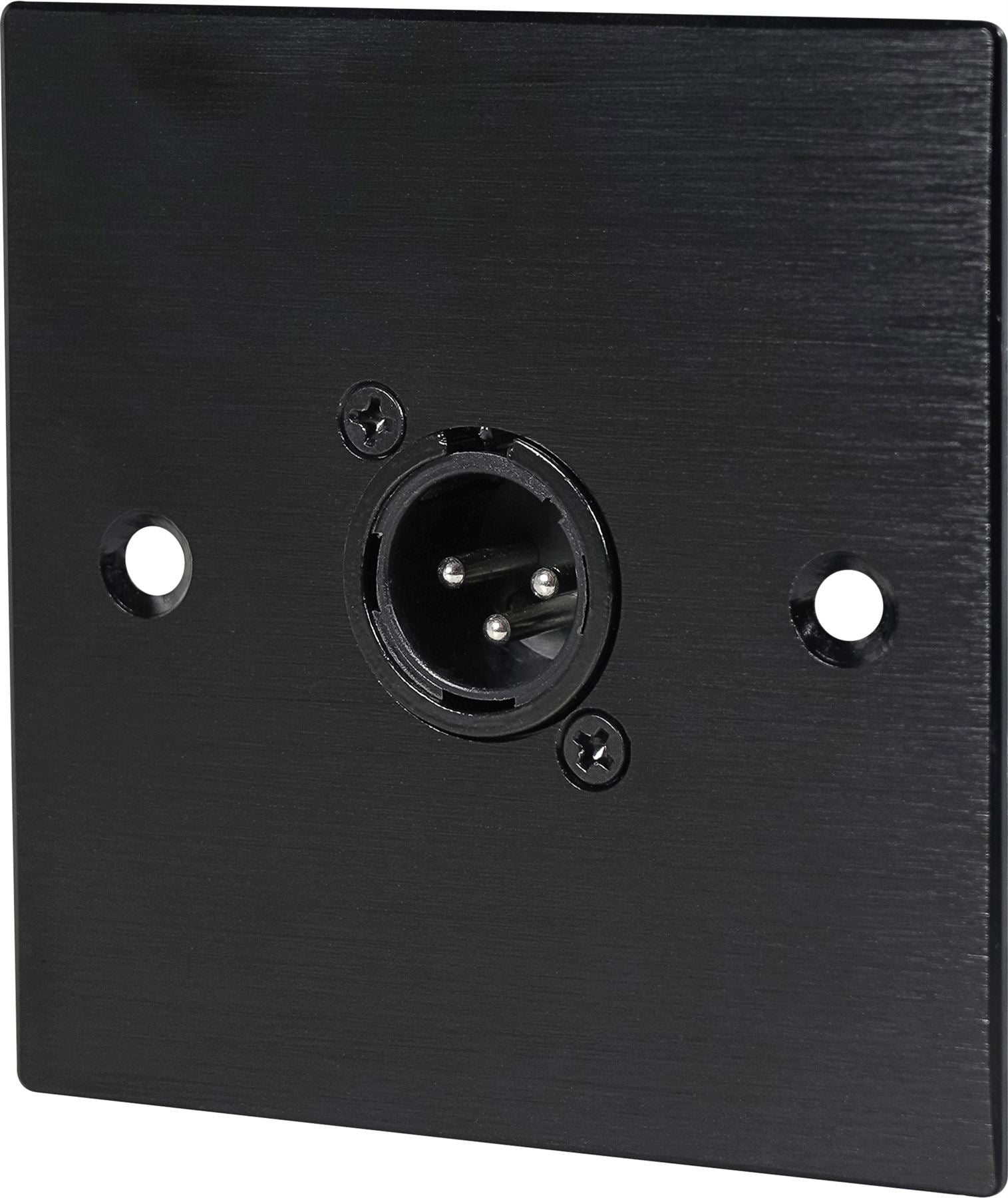 Black Wall Face Plate Electrical AV Slim Series 1 x Male XLR Wall Plate Metal