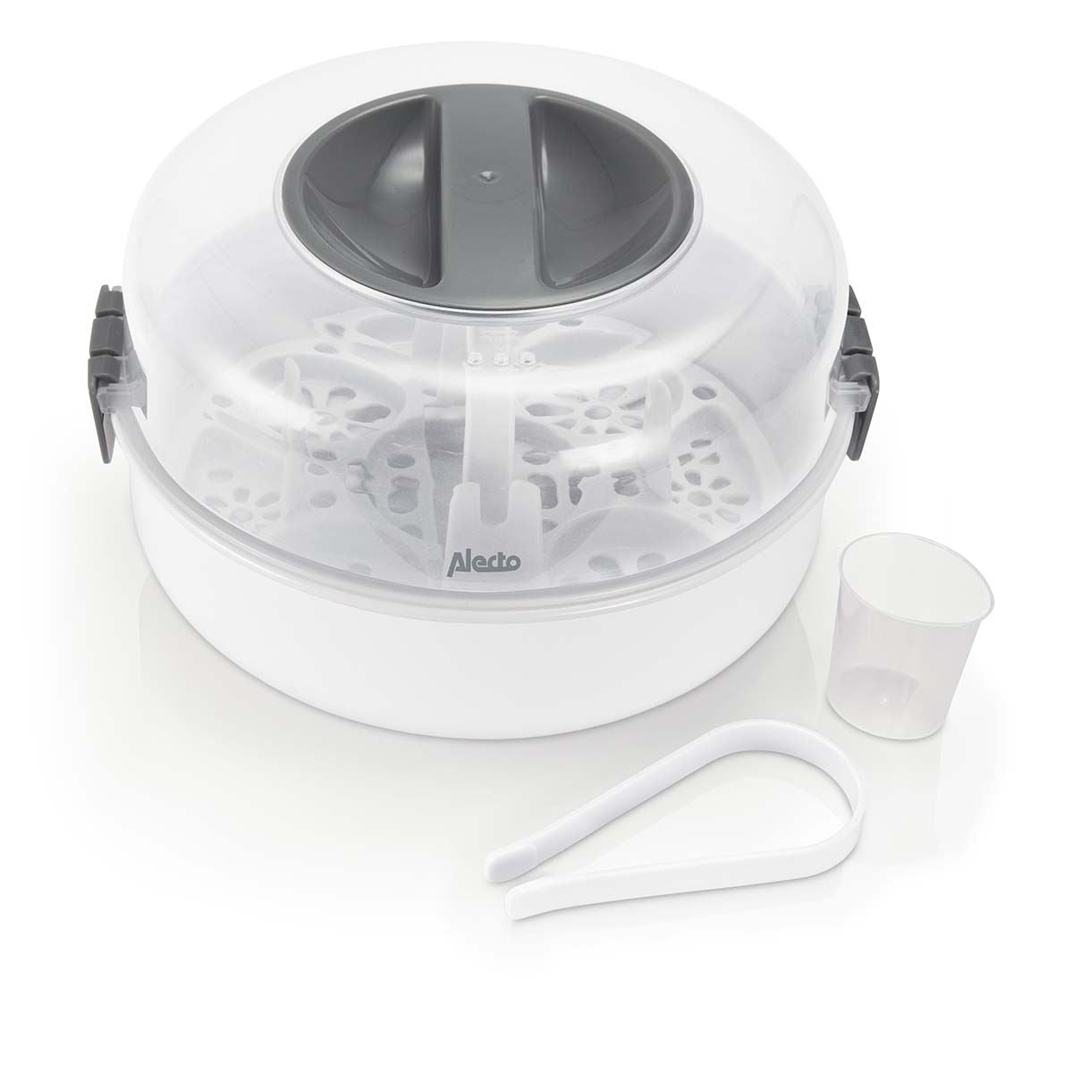 Alecto Microwave Steam Steriliser for Baby Bottles, Soothers, Breast Pumps and Feeding Accessories, Kills Viruses and 99.9% of Harmful Bacteria, 4-Minute Sterilisation Cycle