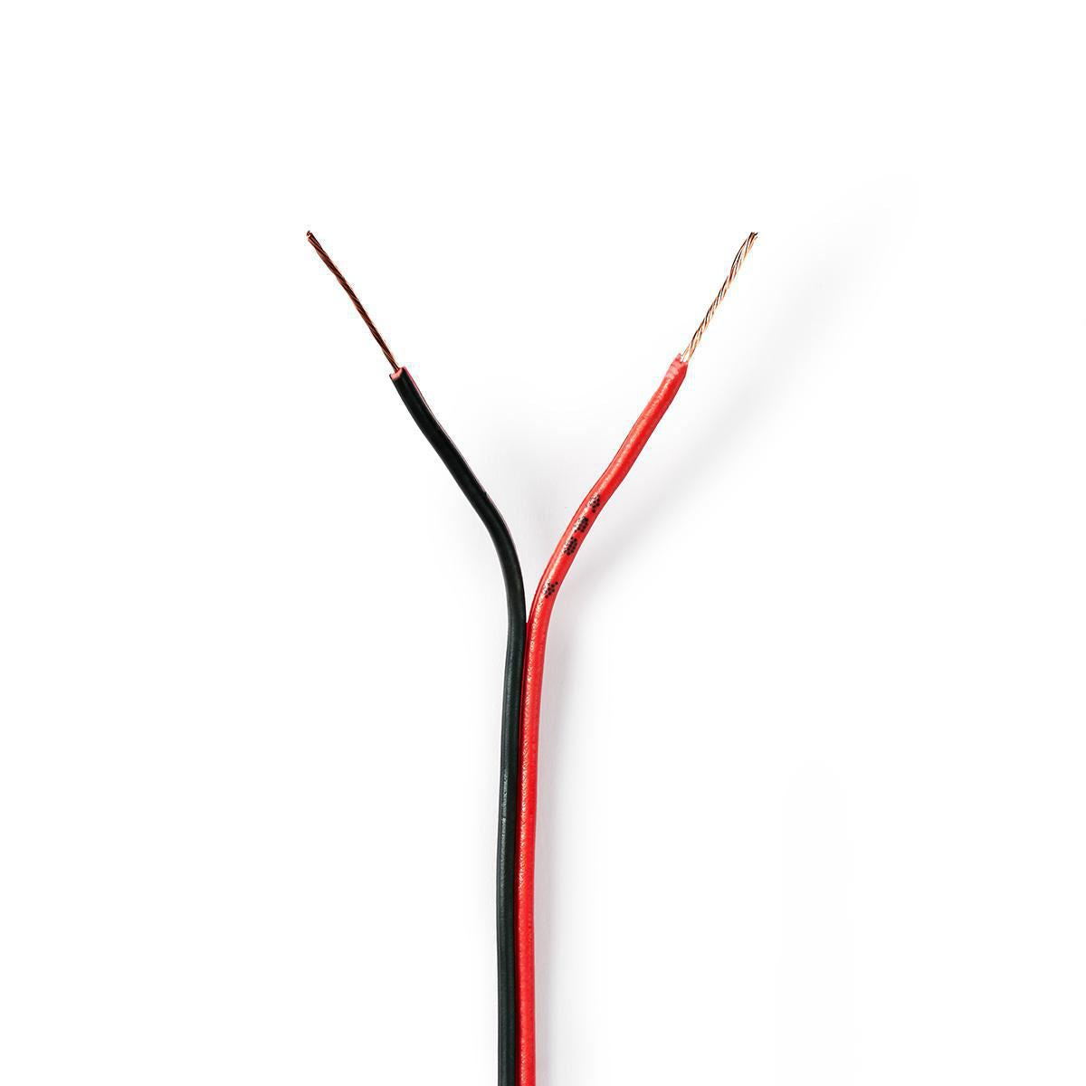 Nedis Speaker Cable | 2 x 0.35 mm² | CCA | 100.0 m | Round | PVC | Black / Red | Wrap