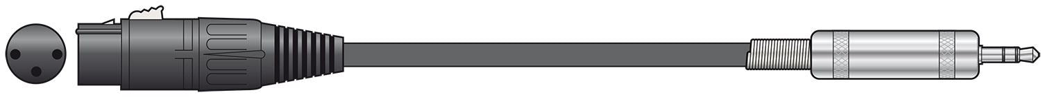 Citronic 0.5m Chord Audio Lead XLR 3 Pin Female to 3.5mm Stereo Jack Adapter Cable