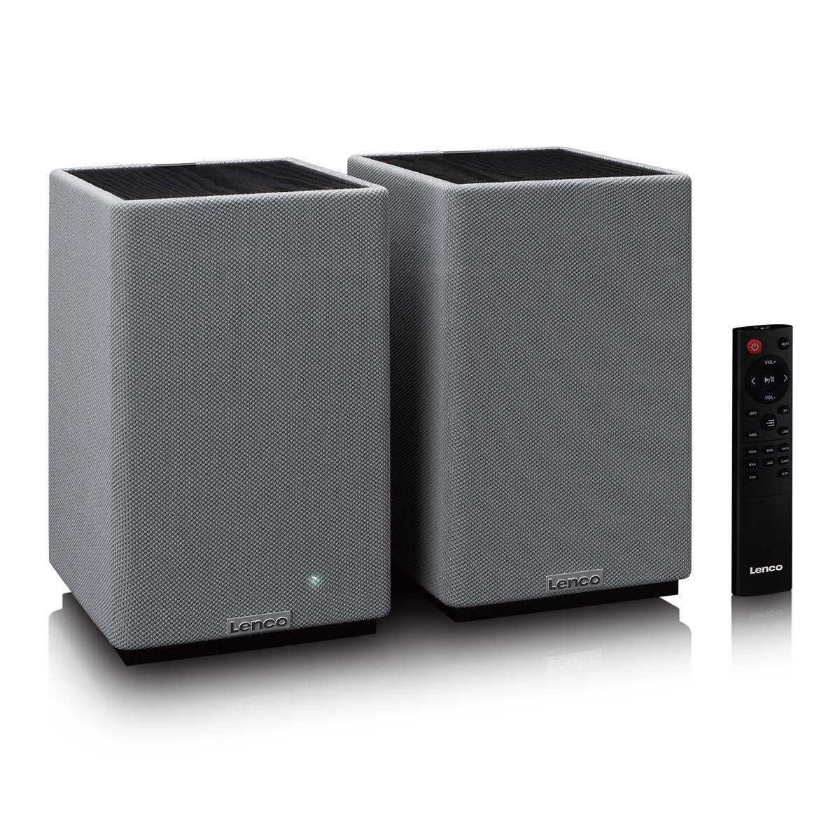 Lenco SPB-260BK Bluetooth® Bookshelf Hi-fi Stereo speaker Duo Set - Black / Grey