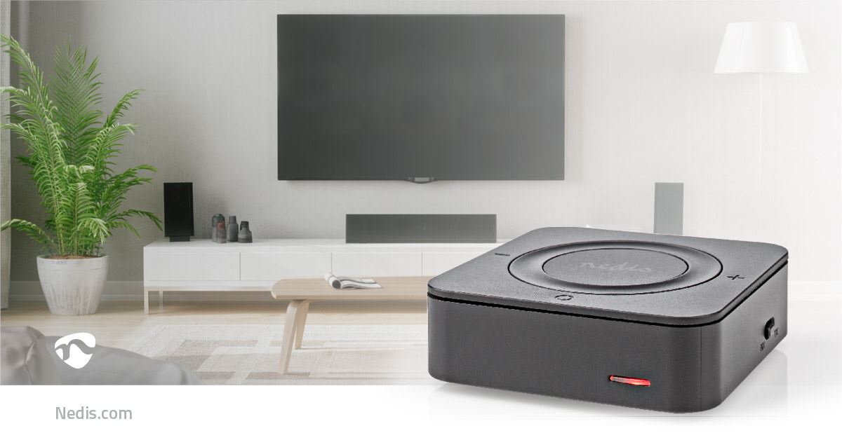 Nedis Bluetooth® Transmitter Receiver | Connection input: 1x AUX / 1x SPDIF | Connection output: 1x AUX / 1x SPDIF | AptX ™ Low latency / AptX™ / SBC | Up to 2 Devices | Maximum battery play time: 22 hrs | Black