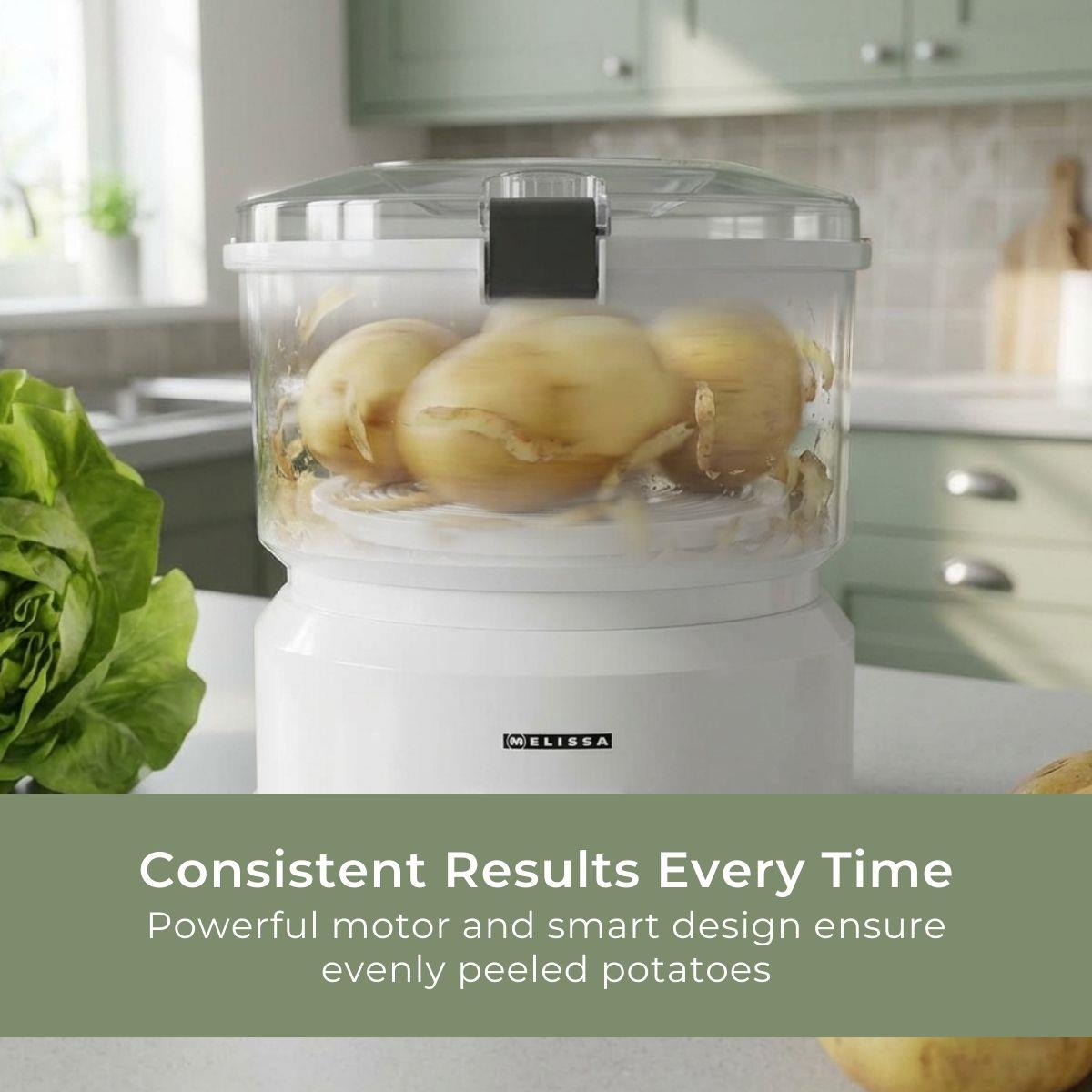 MELISSA 85W Electric Potato Peeler Machine 1KG Potato Rumbler Electric with Container for Peeling Potatoes