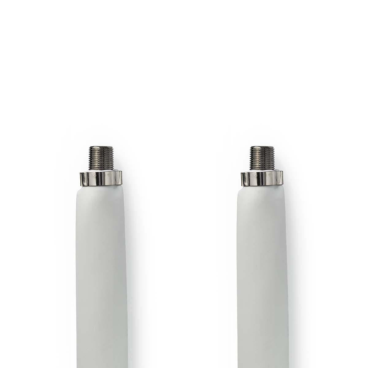 Nedis Thru-Window Satellite & Antenna Cable F Female to F Female | Nickel Plated | 75 Ohm | Single Shielded | 0.20 m | Flat | PVC | White