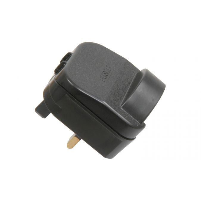 Euro Plug Converter 2 Pin Schuko SCP Plug to Fused 3 Pin UK Mains 10A Black