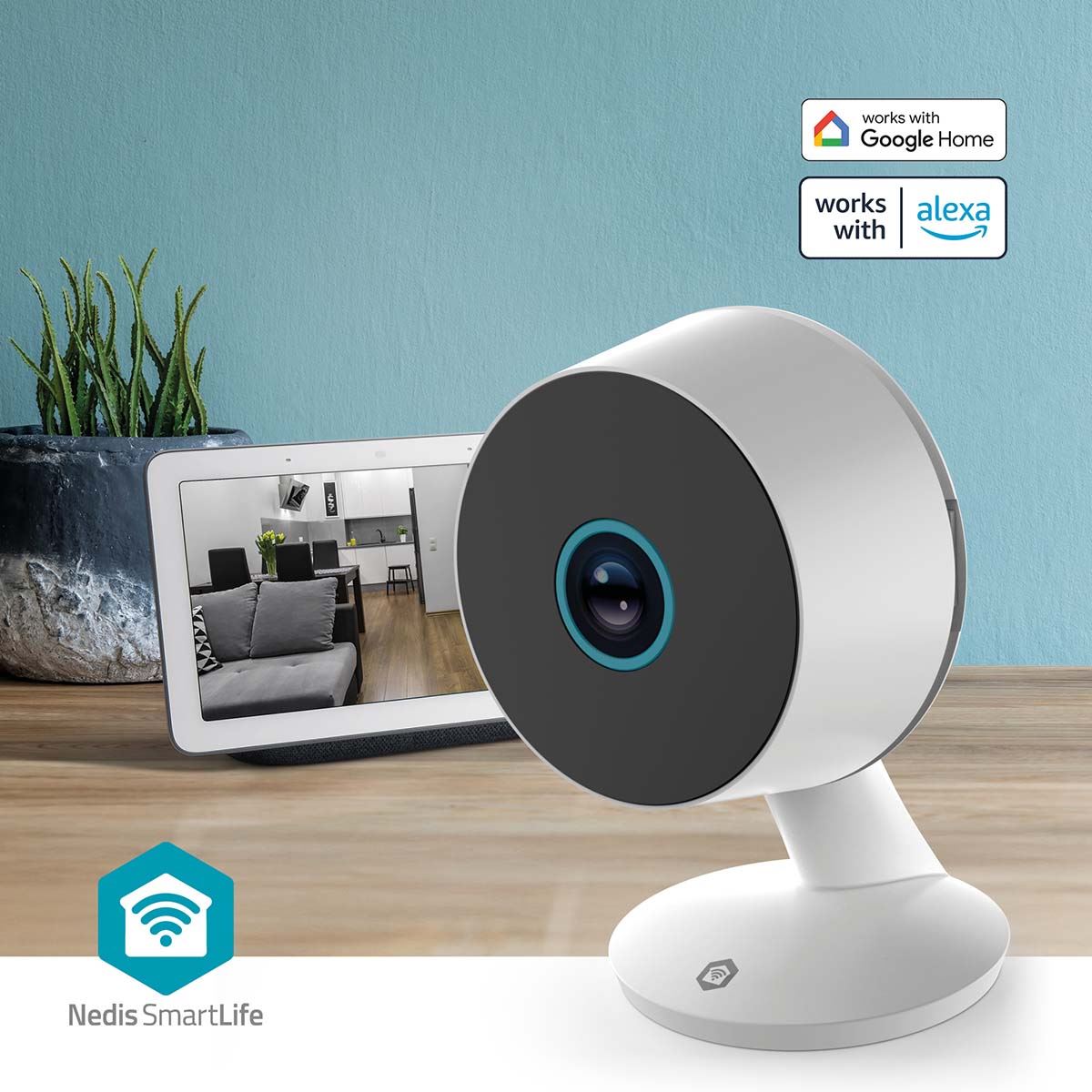 Nedis SmartLife Indoor Camera | 3MP Full HD 1296p | Cloud Storage (optional) / microSD (not included) / Onvif | With motion sensor | Night vision | White
