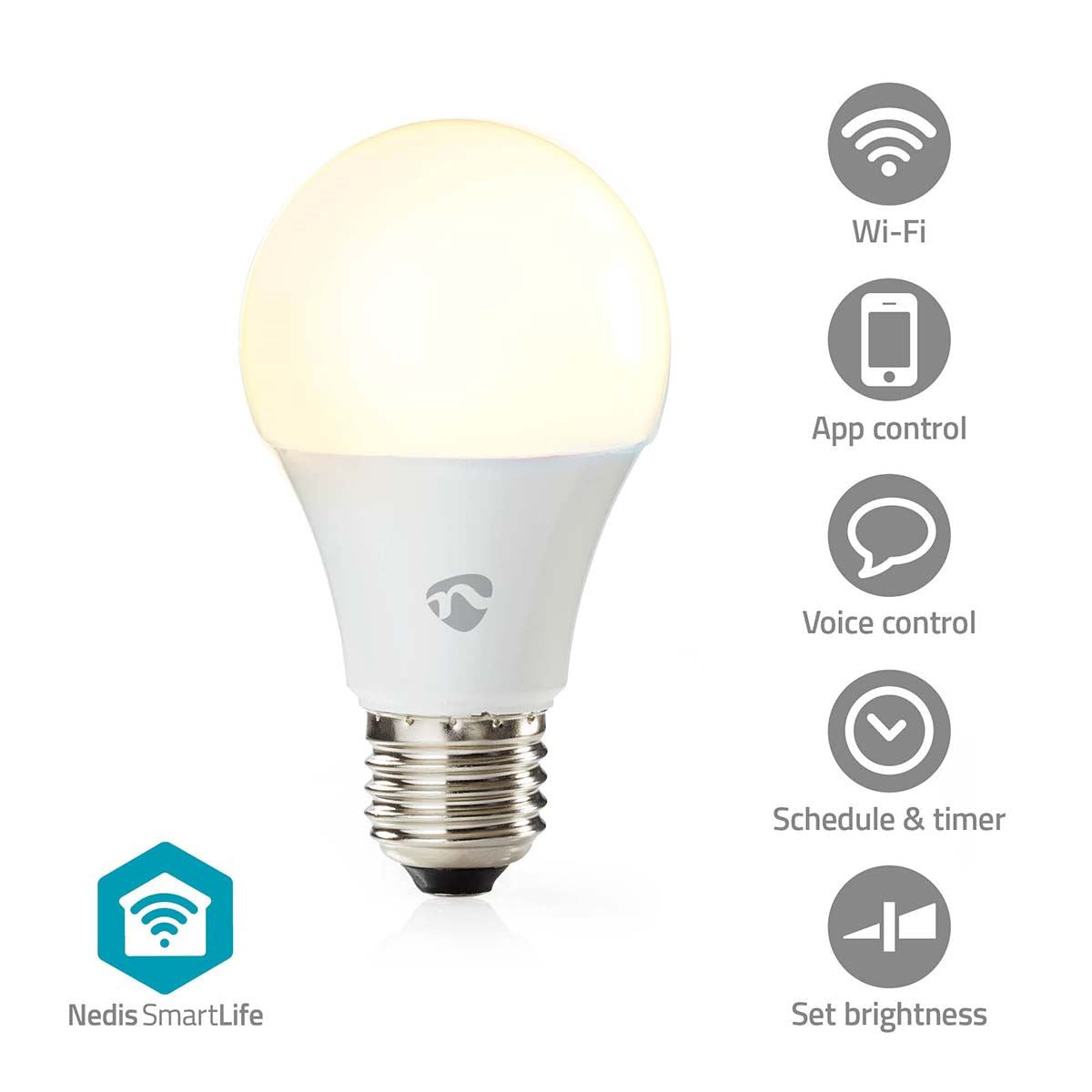 Nedis SmartLife Full Colour LED Bulb | E27 | 806 lm | 9 W | RGB / Warm to Cool White | 2700 - 6500 K | Android™ / IOS | Bulb | 1 pcs