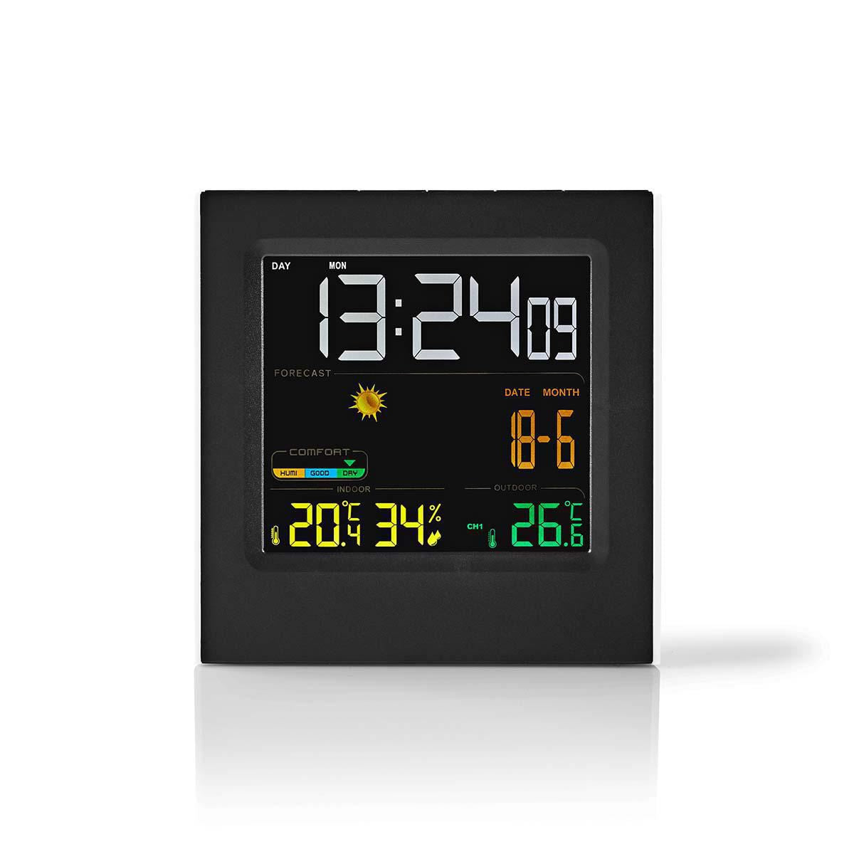 Nedis Weather Station | Indoor & Outdoor | Including wireless weather sensor | Weather forecast | Time display | LED Display | Alarm clock function