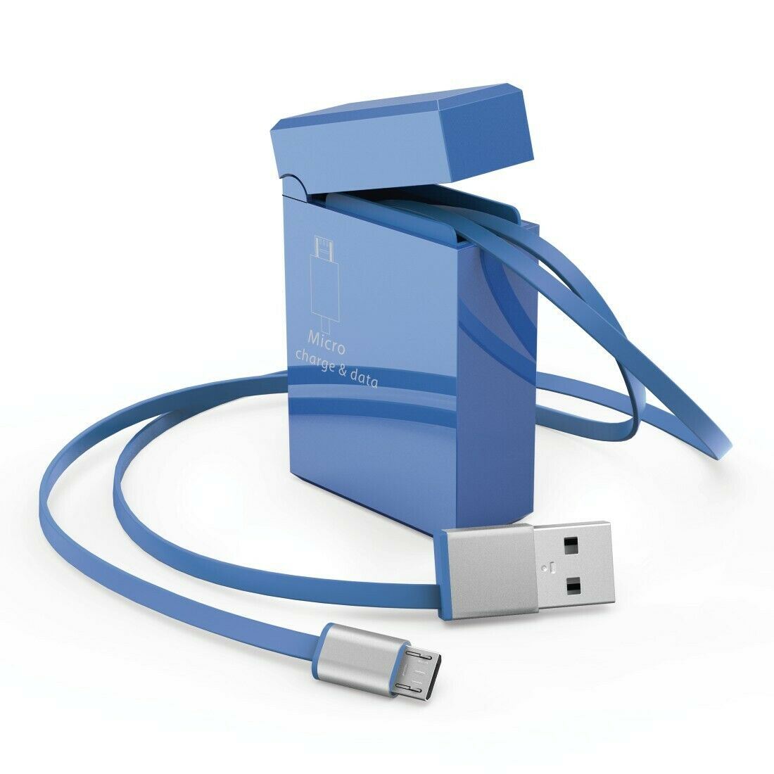Hama Retractable USB Cable | USB 2.0 | USB-A Male | USB Micro-B Male | 480 Mbps | Nickel Plated | 0.75 m | Flat | PVC | Blue