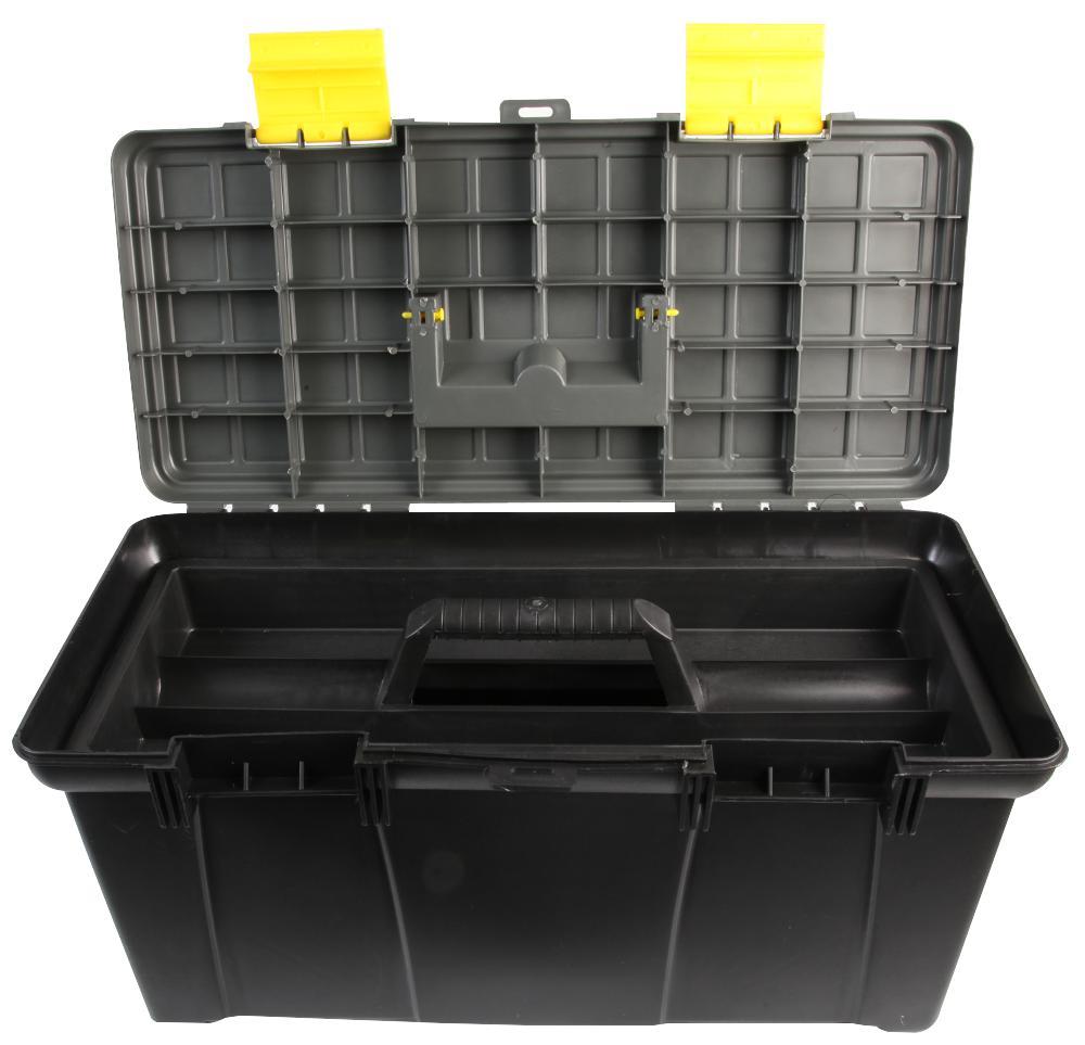 Ex-Pro 19" Plastic Portable Storage Tool Box With Removable Tray & Carrying Handle