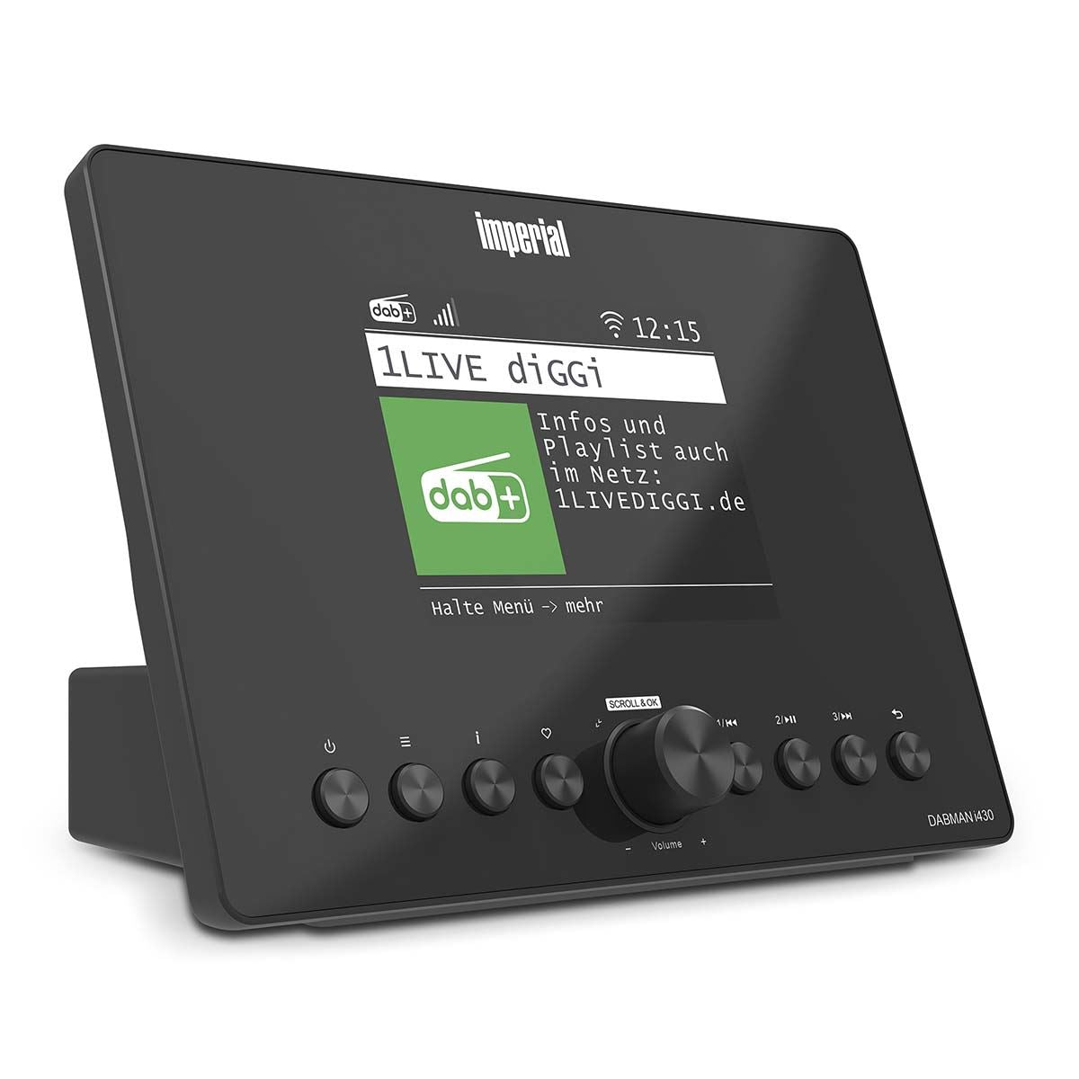 Imperial DABMAN i430BK Hybrid Radio Adapter - DAB+ FM Internet Radio, Bluetooth Transmit & Receive, WiFi Ethernet, 3.2 Inch Display, Streaming Services