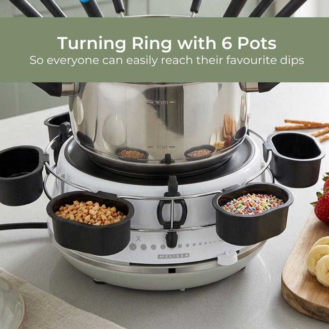 MELISSA 2L Electric Fondue Set with 8 Forks and Adjustable Temperature