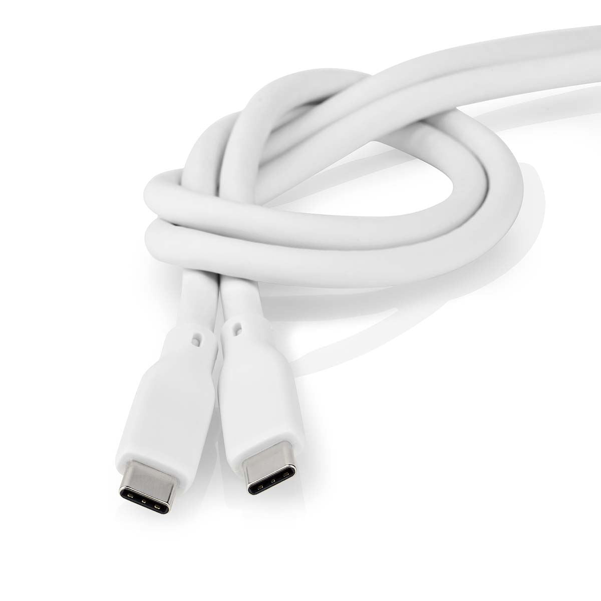 Nedis USB Cable | USB 3.2 Gen 2 | USB-C™ Male | USB-C™ Male | 240 W | 8K@30Hz | 20 Gbps | Nickel Plated | 1.00 m | Round | Silicone | White | Box