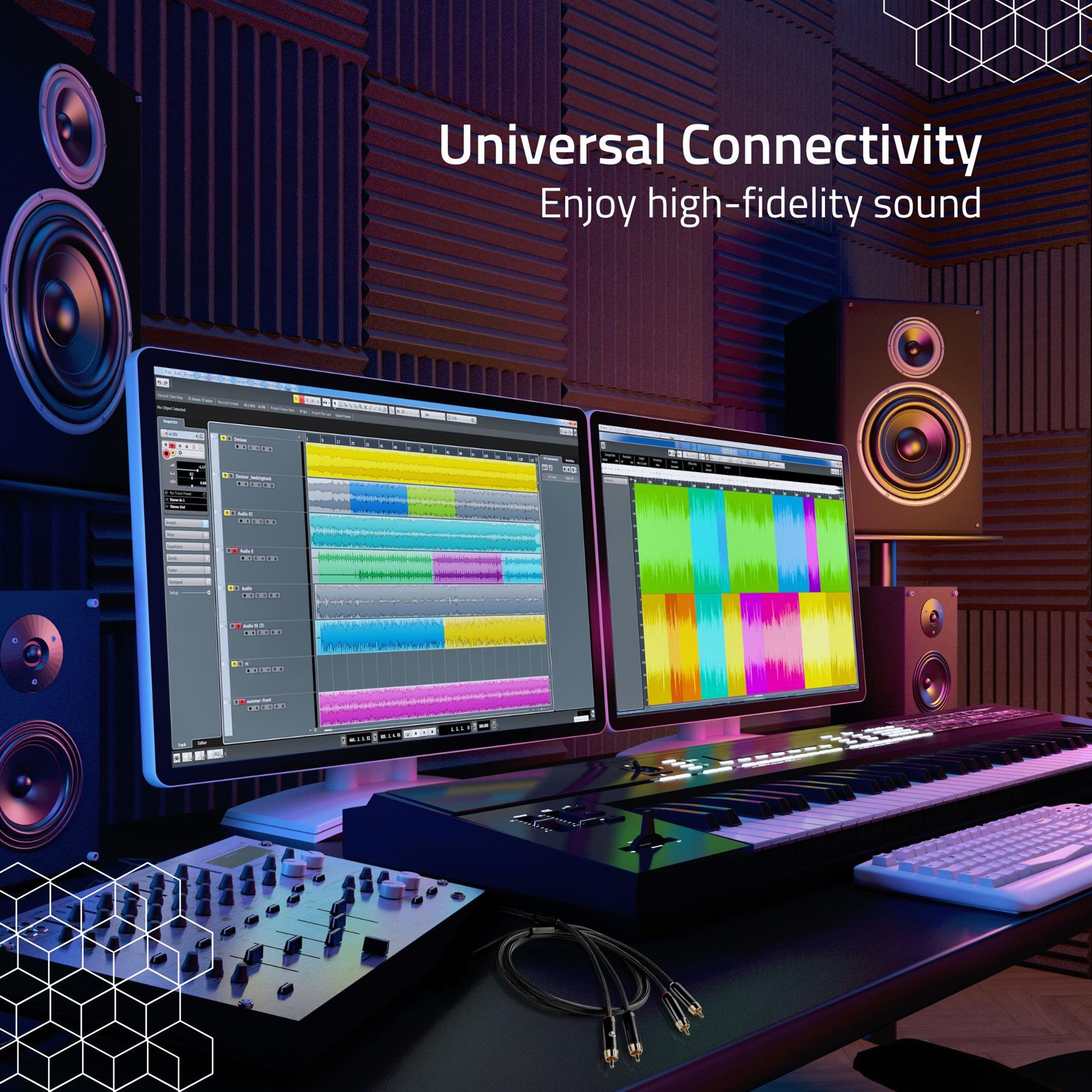 Nedis Stereo Audio Cable | 2x RCA Male | 2x RCA Male | Gold Plated | 1.00 m | Round | Grey / Gun Metal Grey | Cover Window Box