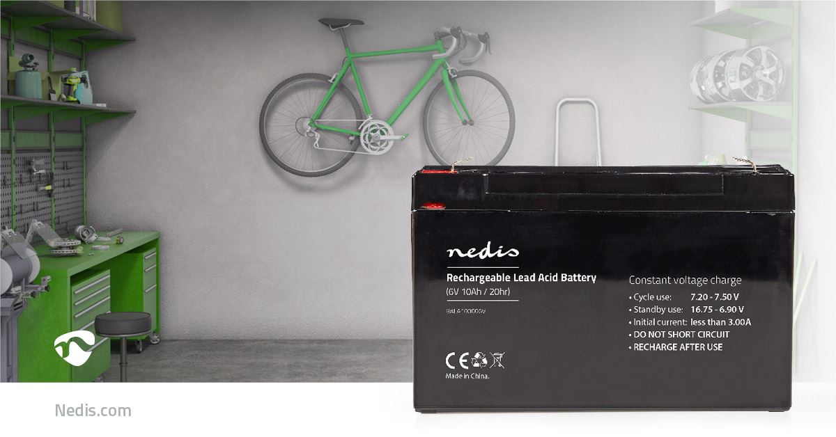 Nedis Battery | Lead-Acid | Rechargeable | 6 V | 10000 mAh