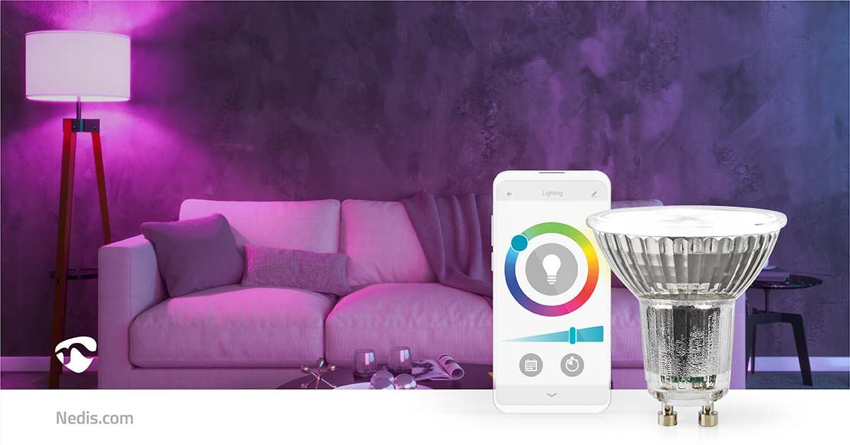 Nedis SmartLife LED Spot | Wi-Fi | GU10 | 345 lm | 5 W | RGB / Warm to Cool White | 2700 - 6500 K | Energy class: G | Android™ / IOS | PAR16 | 1 pcs