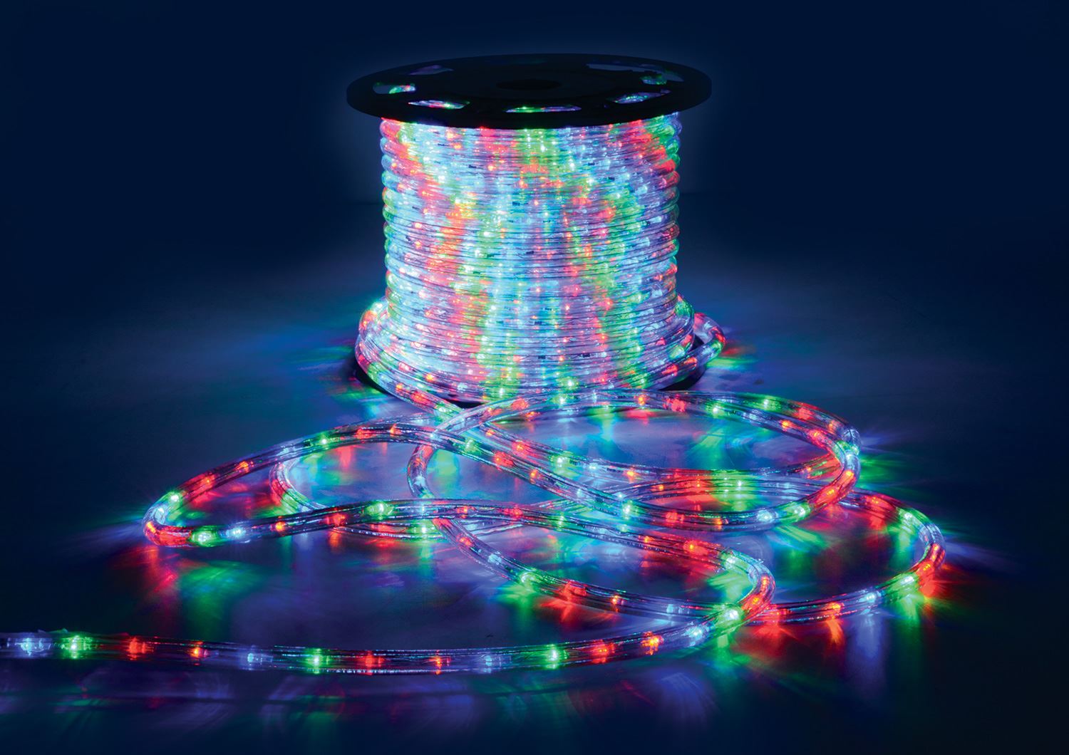 Lyyt 50m LED Super Bright Multi Coloured Rope Light - Reel