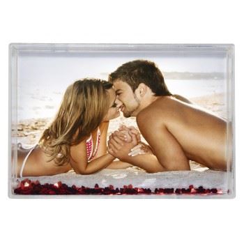 Hama Love Heart Glitter Water Globe Block 3D Photo Frame