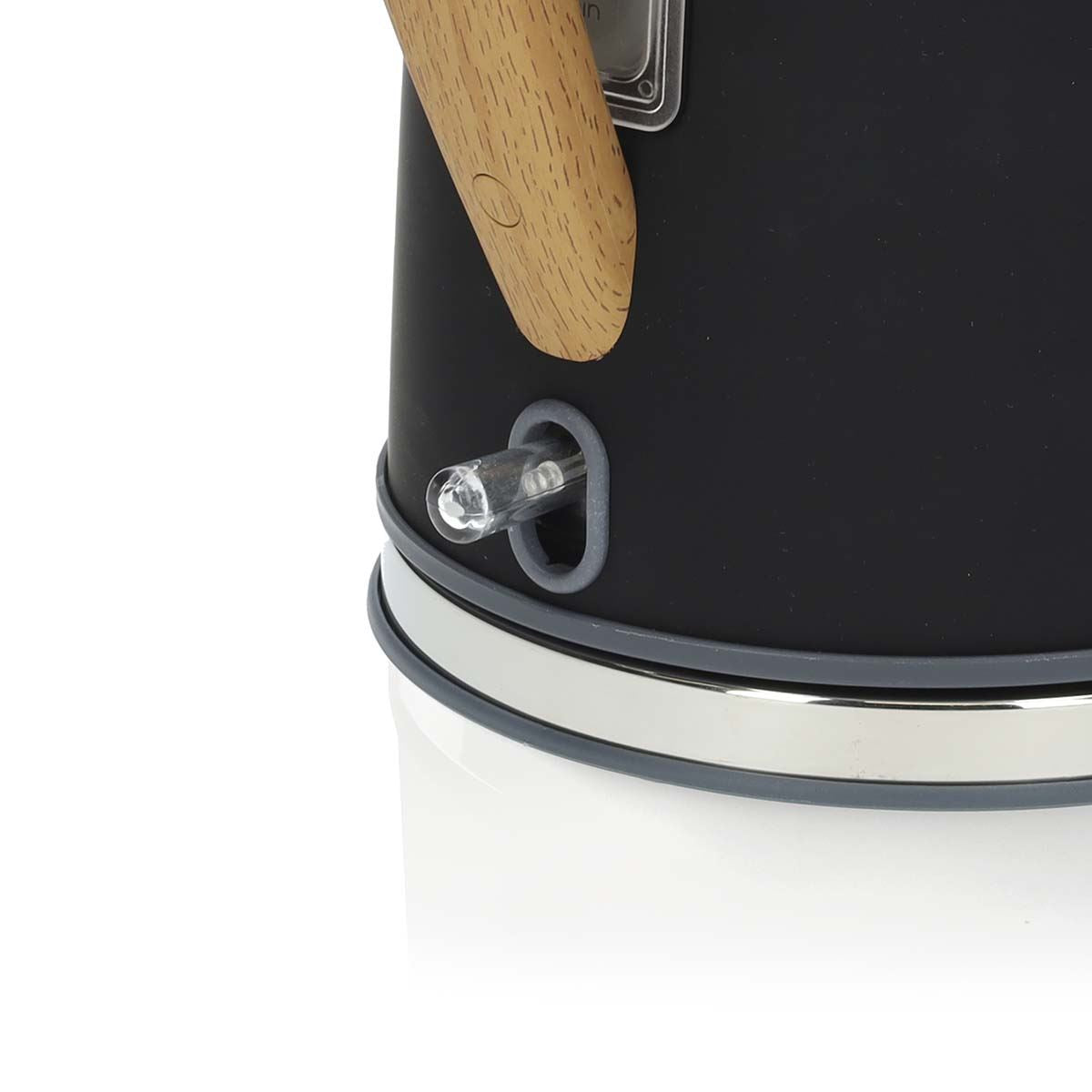 Nedis 1.7L Soft Touch Jug Kettle with Wood Effect Handle, Overheat Protection, Removeable Filter, 2.2KW - Matte Black