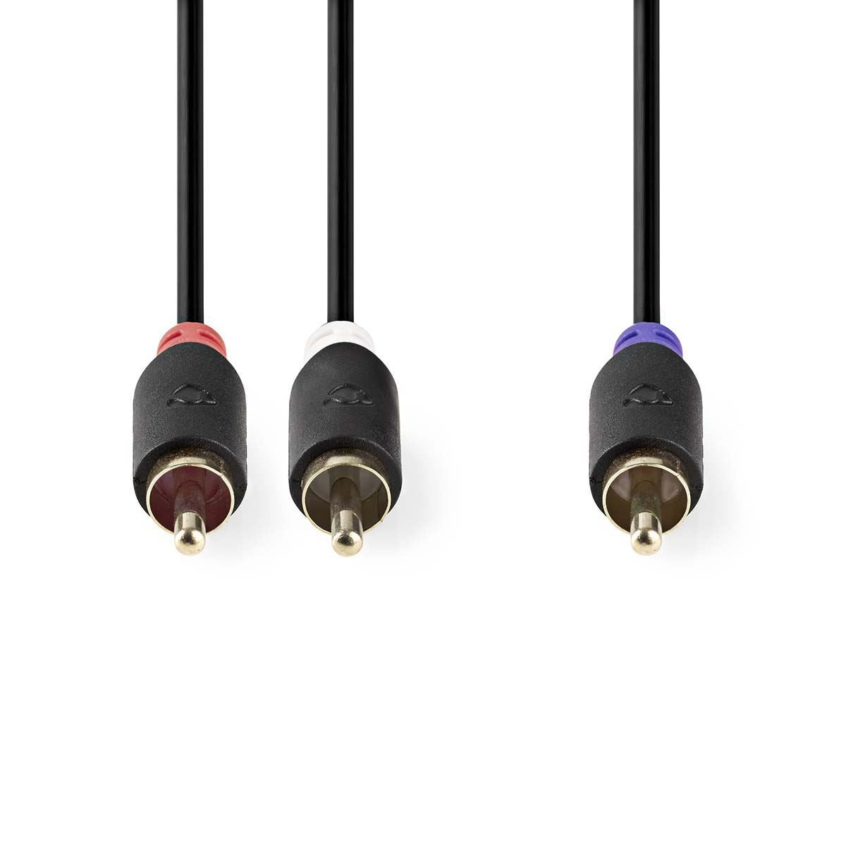 Nedis Subwoofer Cable | RCA Male | 2x RCA Male | Gold Plated | 3.00 m | Round | 4.0 mm | Anthracite | Box