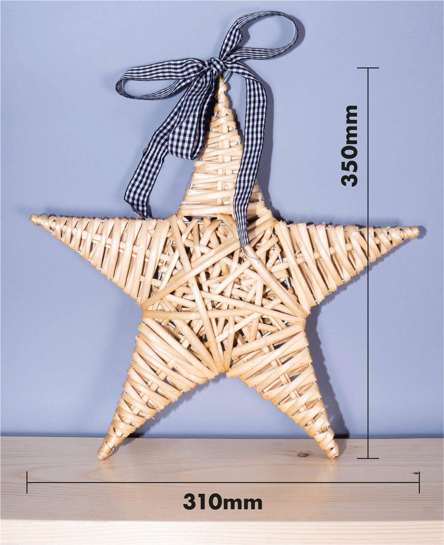 Natural Woven Wicker Christmas Star Wall Hanging Decoration