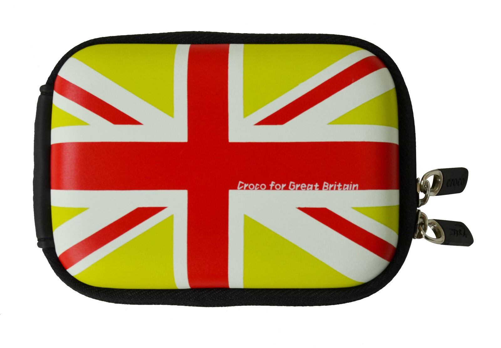 Croco Union Jack Flag Tough Case Shock/Water Proof for a Digital Cameras [Small] - Green