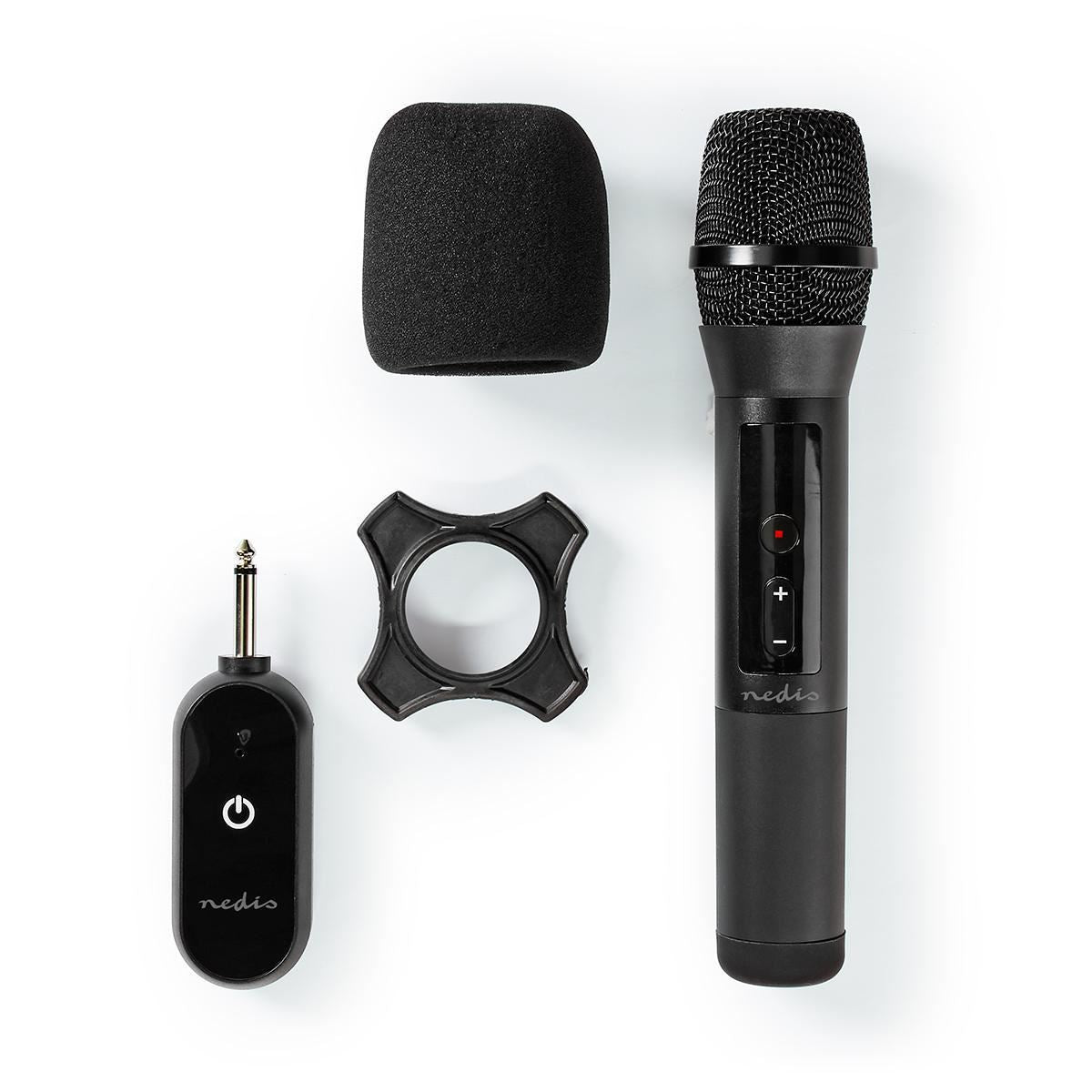 Nedis Wireless Microphone Set | 20 Channels | 1 Microphone | Cardioid | 70 Hz - 13 kHz | 1000 Ohm | -95 dB | Volume control | Black