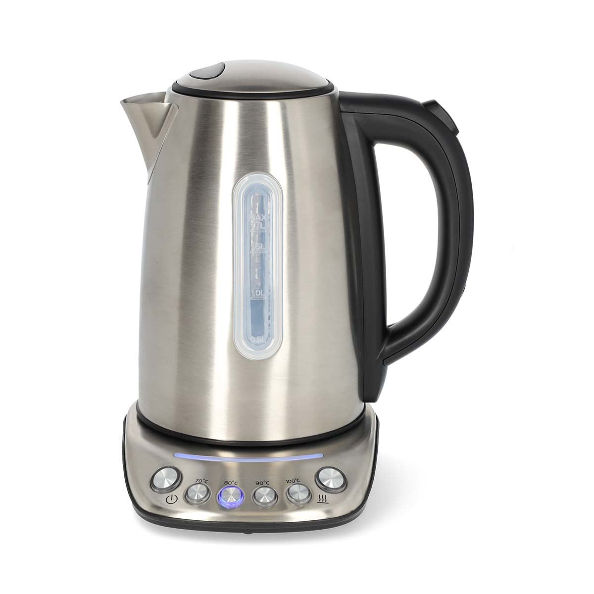 Nedis Smart Wi-Fi Kettle, 1.7L Stainless Steel, Variable Temperature 70-100oC, 2200W, App& Voice Control, Compatible with Alexa & Google