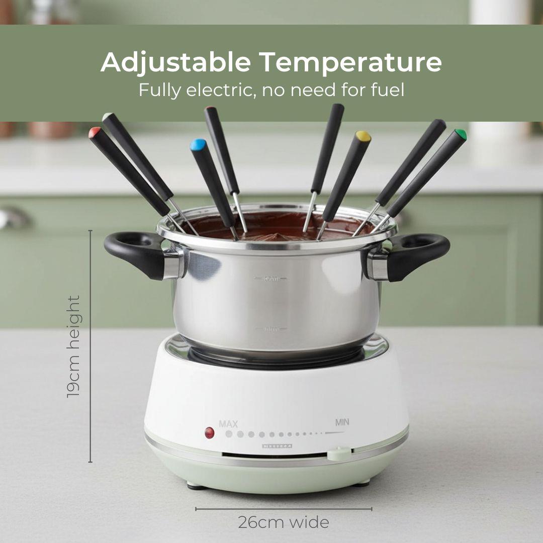 MELISSA 2L Electric Fondue Set with 8 Forks and Adjustable Temperature