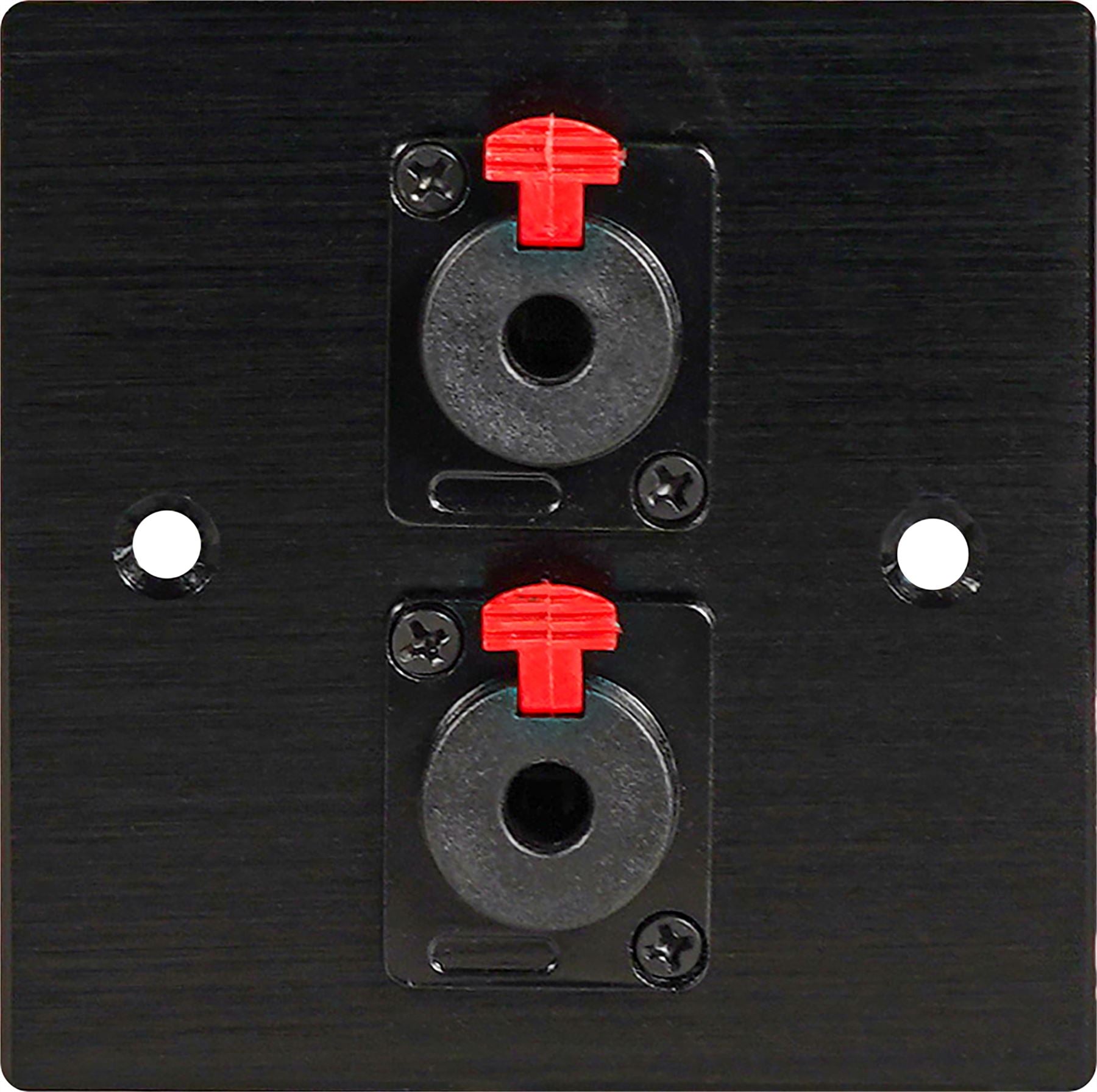 Black Wall Face Plate Electrical AV Slim Series 2 x 6.3mm Jack Socket Wall Plate Metal