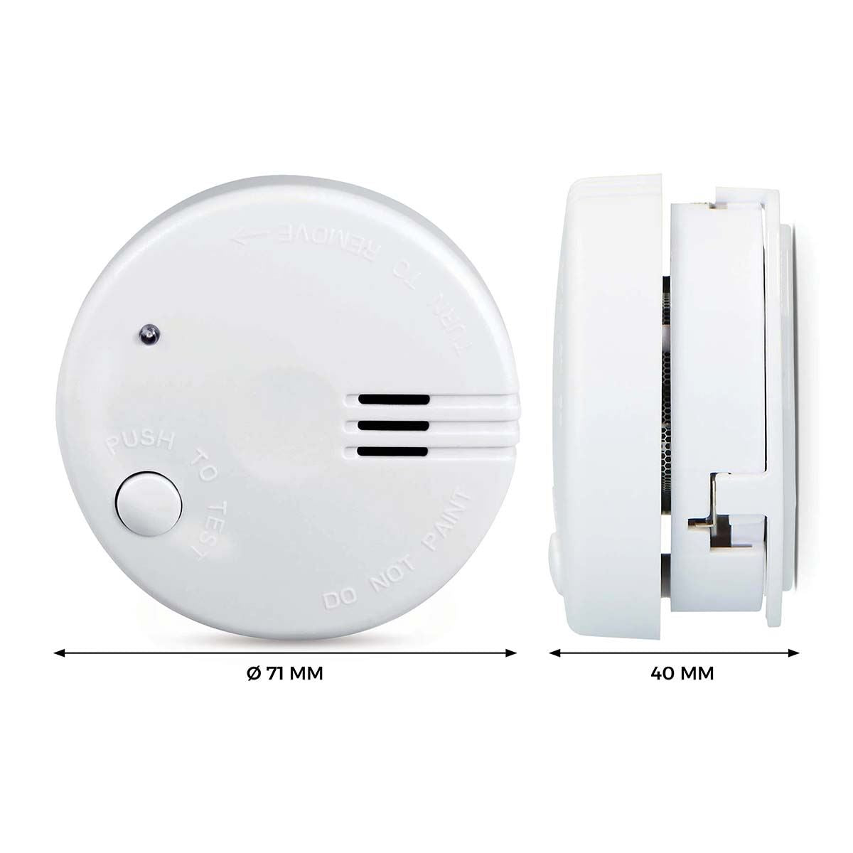 Alecto SD510 Mini Smoke detector with Hush Button | >85 dB | 5 Year Battery Powered | EN14604:2005/AC:2008 | White