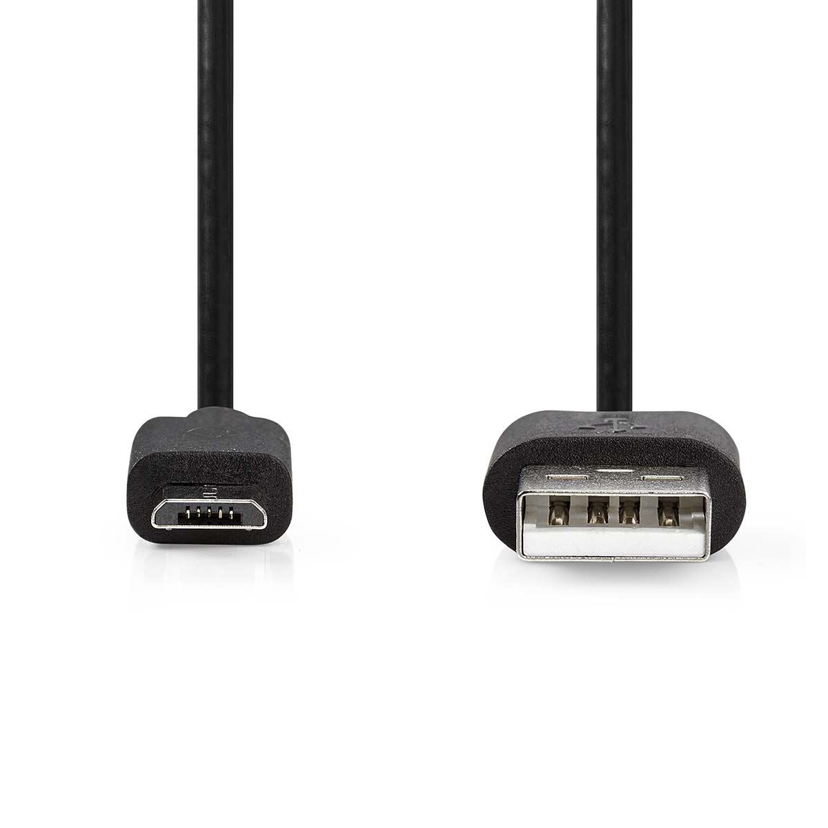Nedis USB Cable | USB 2.0 | USB-A Male | USB Micro-B Male | 11 W | 480 Mbps | Nickel Plated | 2.00 m | Round | PVC | Black | Label