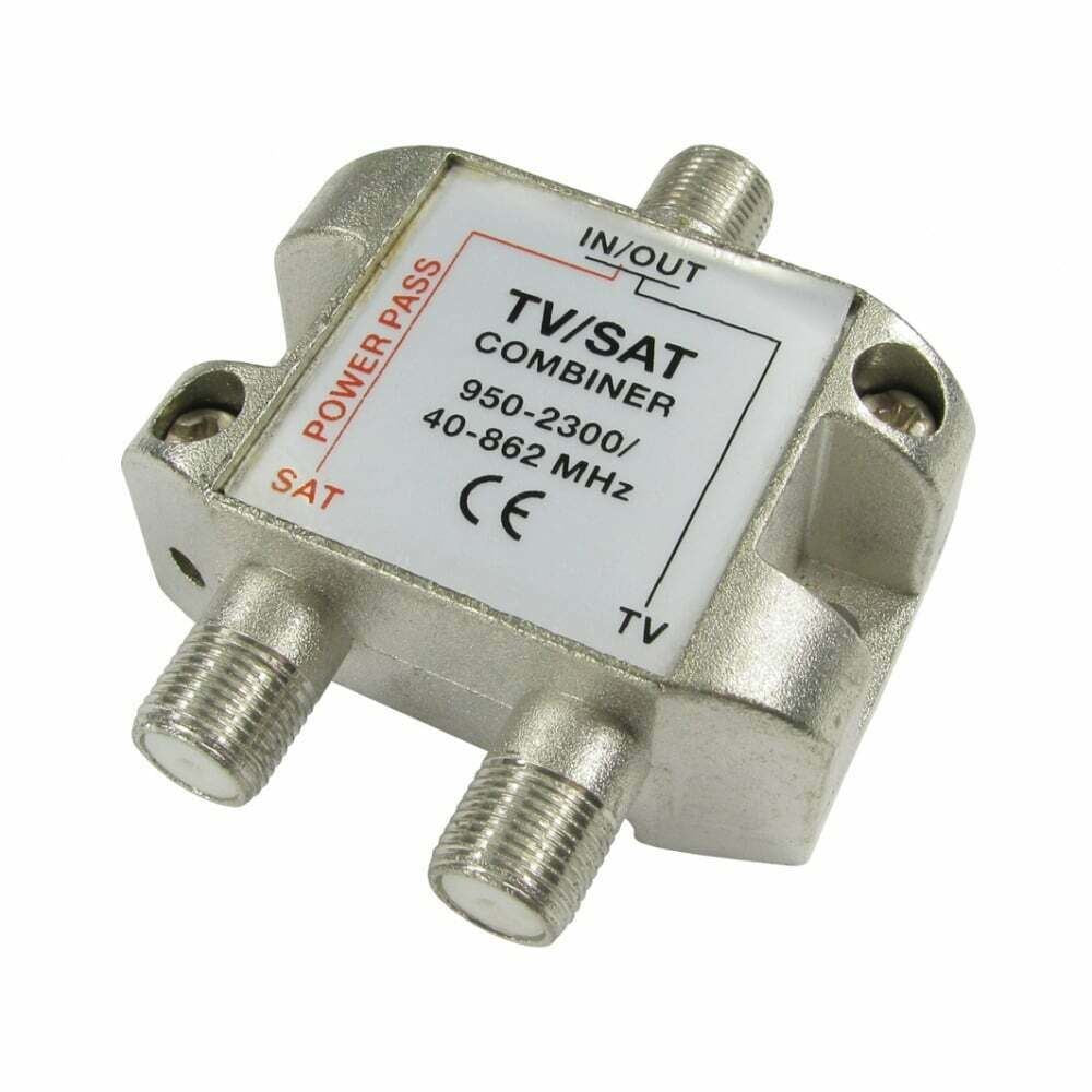 2 Way F-Type Cable TV or TV Aerial Combiner