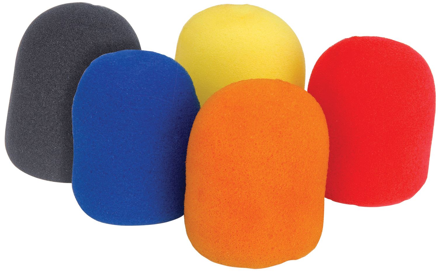 QTX Pack of 5 Foam Dynamic Microphone Wind Shields Multi Coloured