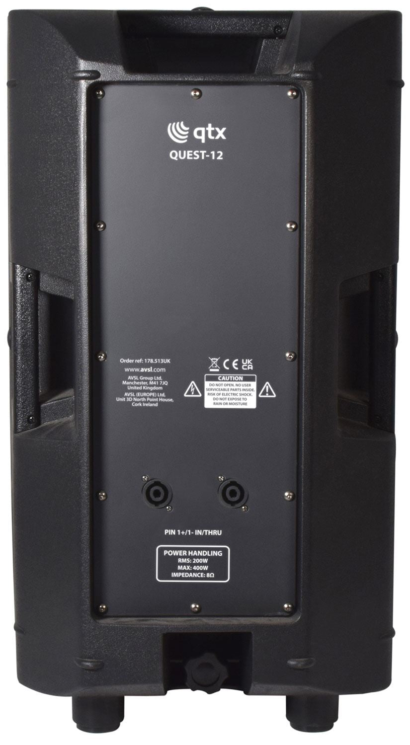 QTX QUEST-12 Passive PA Cabinet 400W with SpeakOn Connection Black