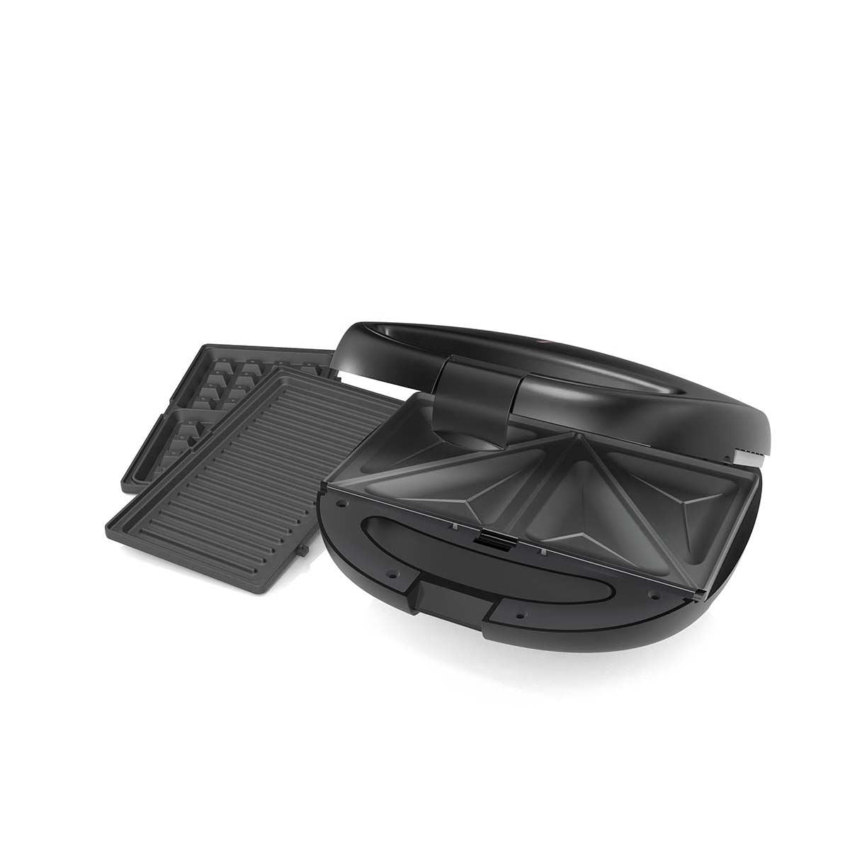 MELISSA Series Sandwich Maker - 3 Plate Sets for Paninis, Sandwiches, and Waffles, Nonstick Grill Plates, Cut-and-Seal, 850W Power, Black