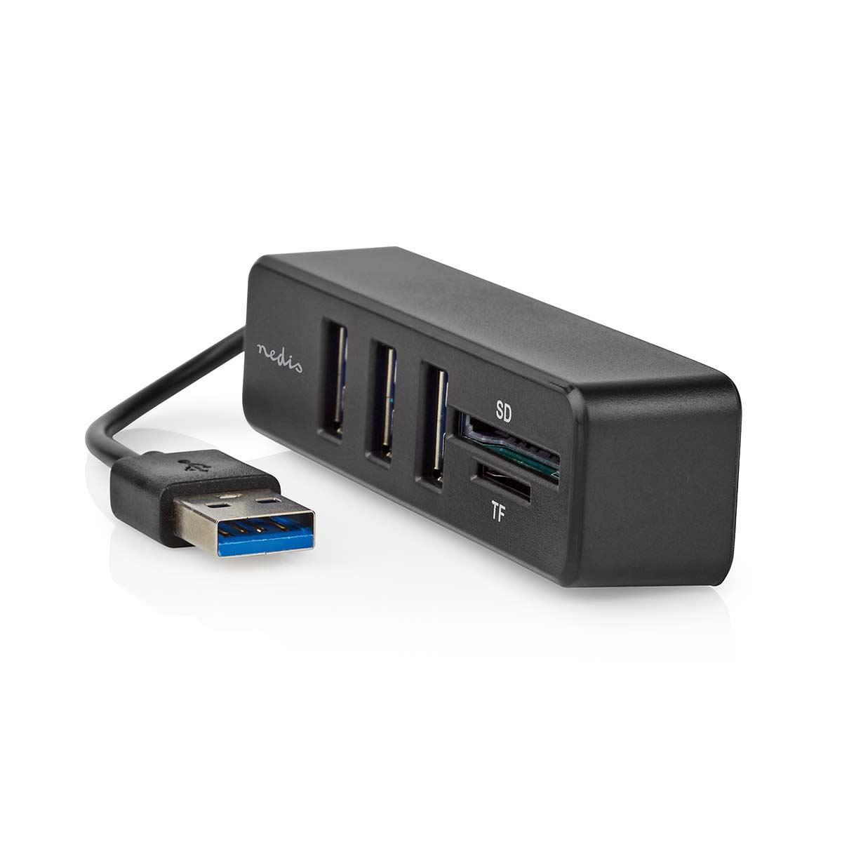 Nedis USB Hub | 1x USB-A | 3x USB A Female | 5 port(s) | USB 2.0 | USB Powered | SD & MicroSD
