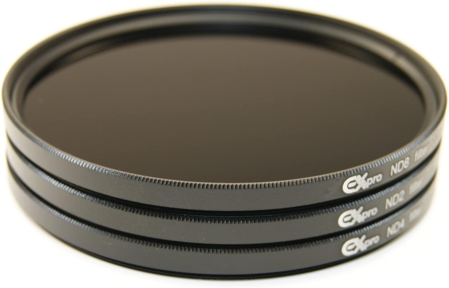 Ex-Pro 62mm ND 3 Piece Filter Kit with Case, ND2, ND4, ND8