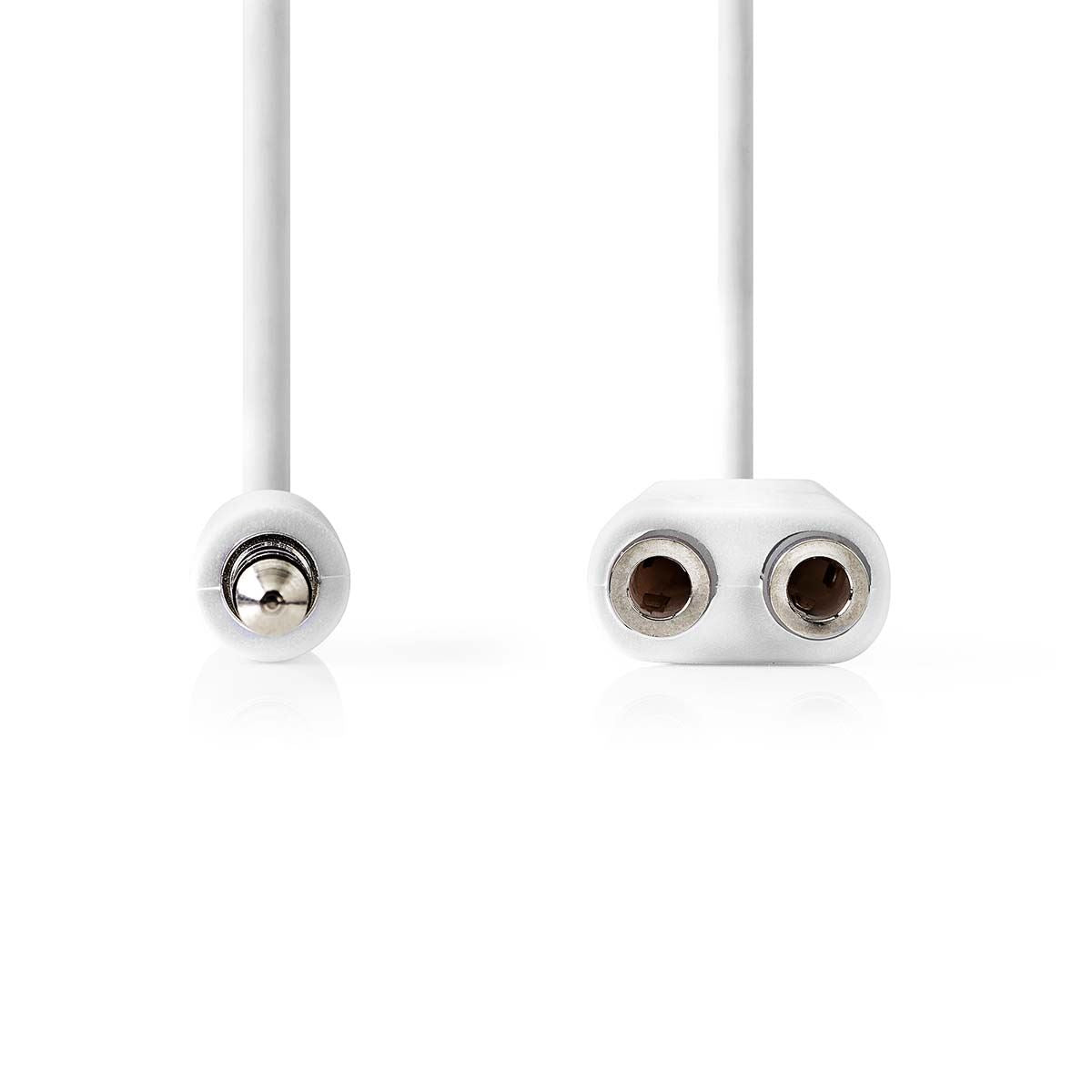 Nedis Stereo Audio Cable | 3.5 mm Male | 2x 3.5 mm Female | Nickel Plated | 0.20 m | Round | White | Envelope