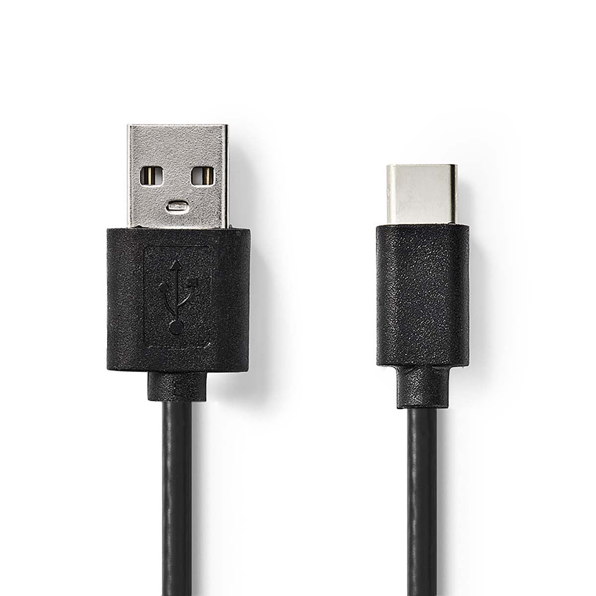 Nedis USB Cable | USB 2.0 | USB-A Male | USB-C™ Male | 5 W | 480 Mbps | Nickel Plated | 1.00 m | Round | PVC | Black | Label