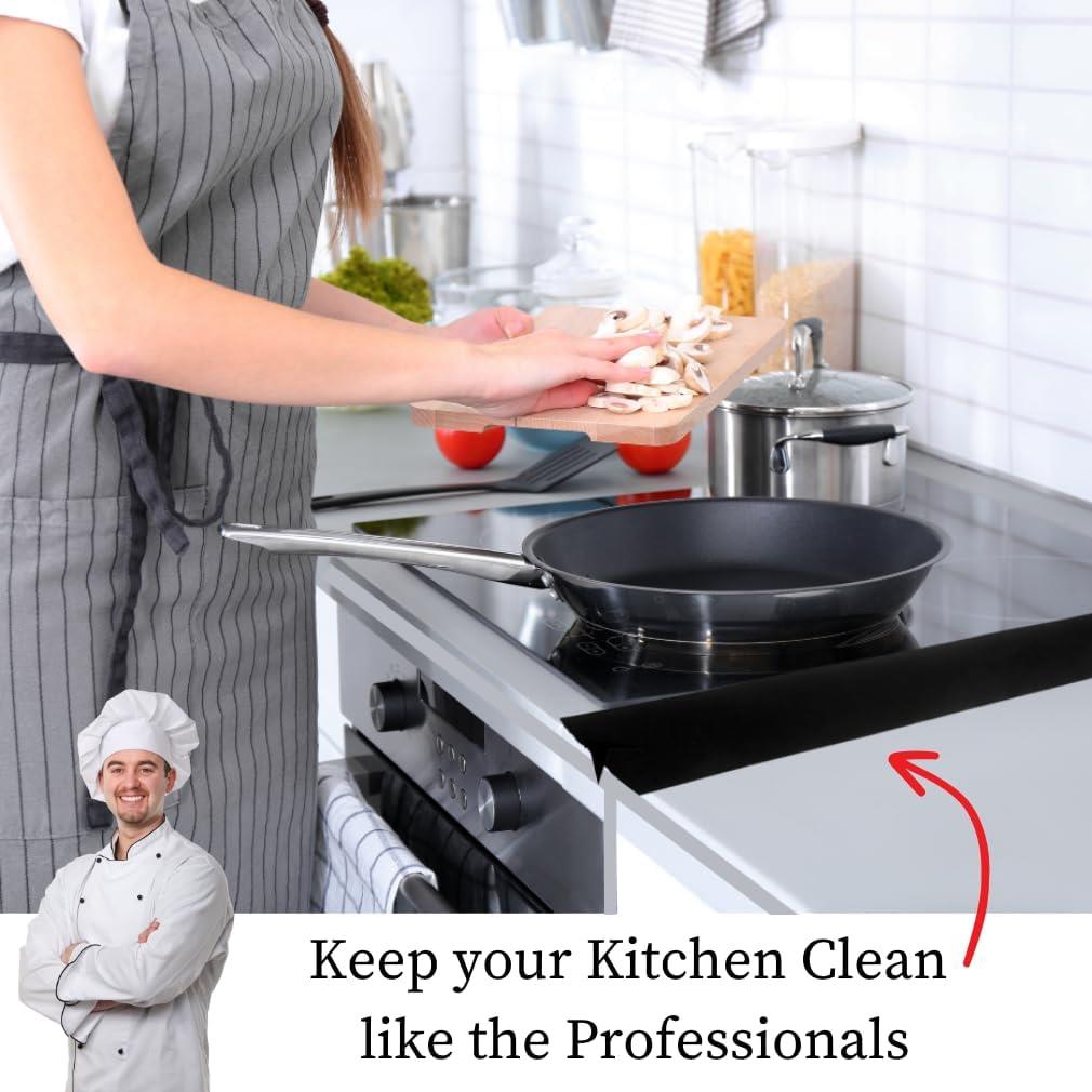 2 Pcs Counter Gap Cover Filler Worktop Joining Strip, Hob, Gas & Electric Cookers, Dishwasher, Cooker, Oven, Dryer & Washing - Bla...