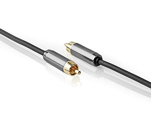 Nedis Digital Audio Cable | RCA Male | RCA Male | Gold Plated | 2.00 m | Round | Braided | Anthracite / Gun Metal Grey