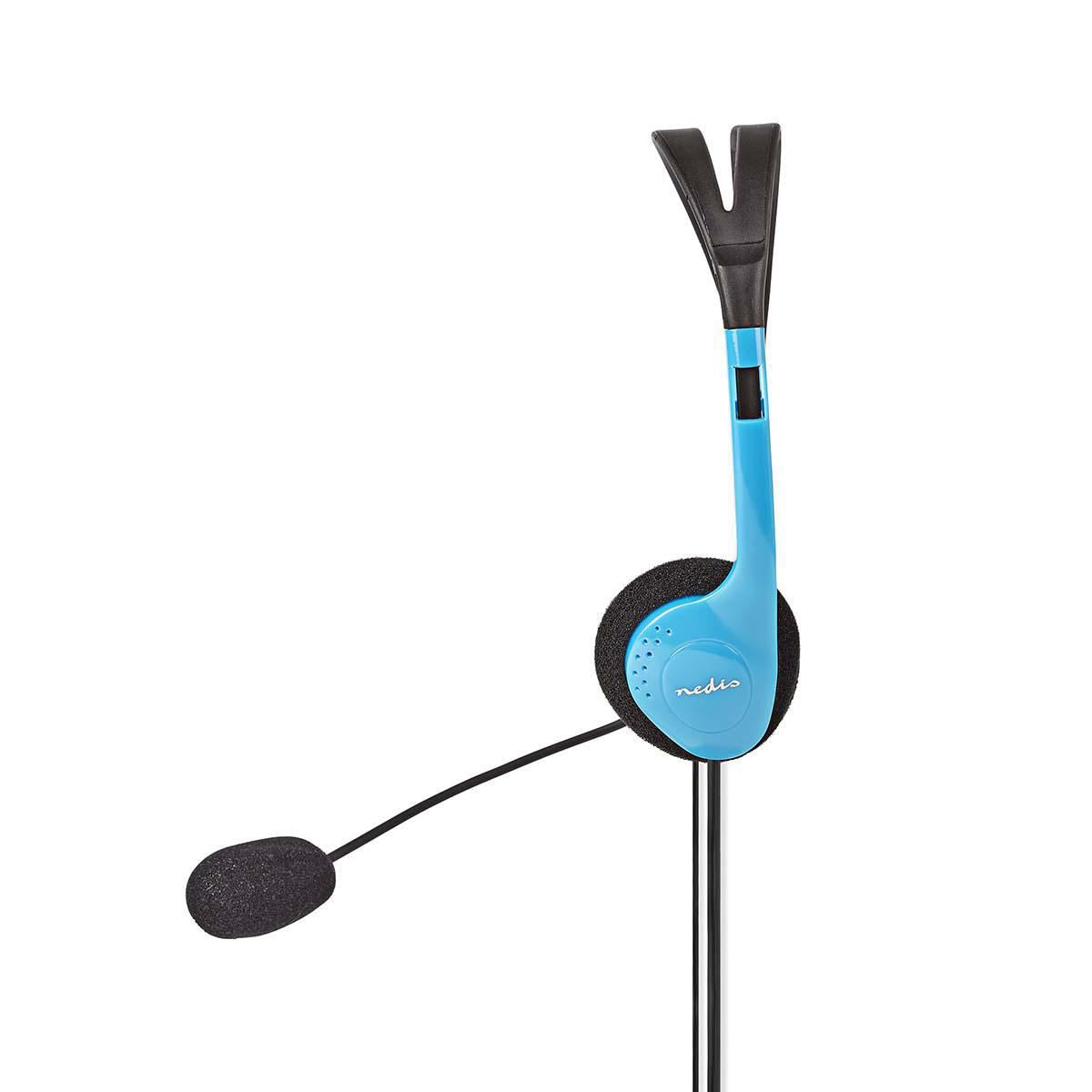 Nedis PC Headset | On-Ear | Stereo | 2x 3.5 mm | Fold-Away Microphone | Blue