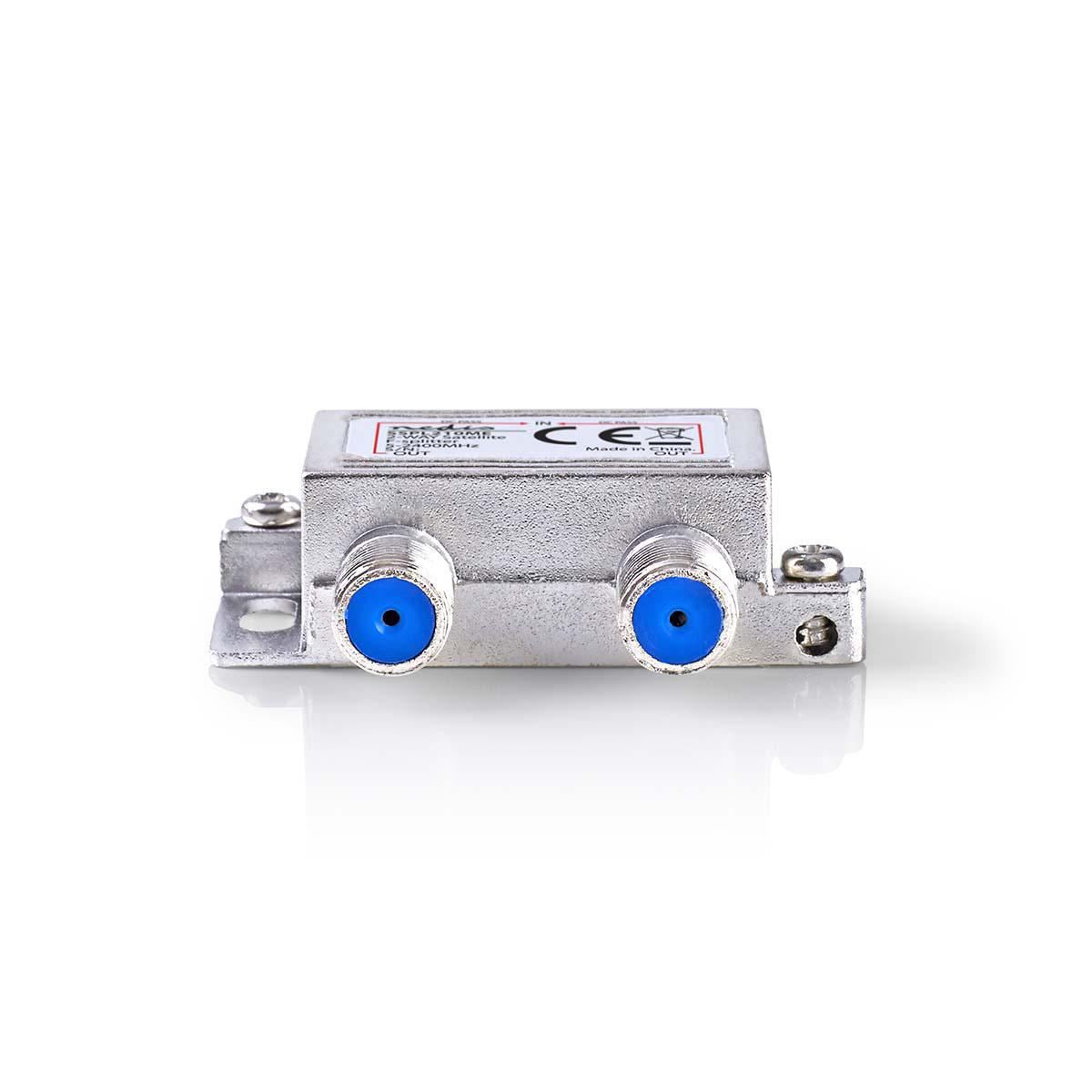 Nedis Satellite Splitter | 5 - 2400 MHz | 6.5 dB | Number of inputs: 1 | Number of outputs: 2 | Impedance: 75 Ohm | Zinc | Silver