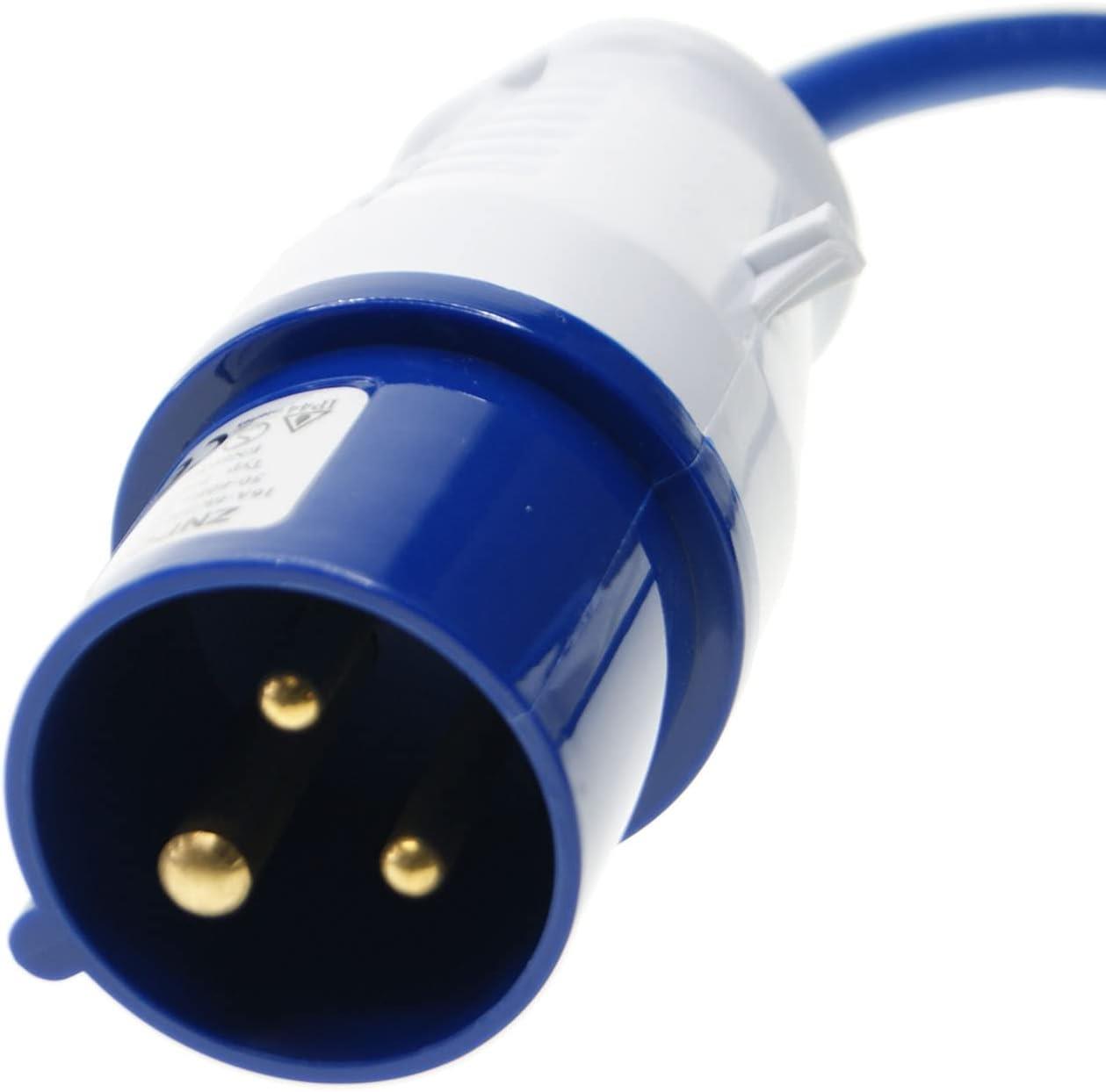 Ex-Pro 20m 16A to 13A Caravan Adapter, 4 Gang Socket Extension Lead, IEC 60309 Plug to UK 3 Pin Sockets with LED Indicator