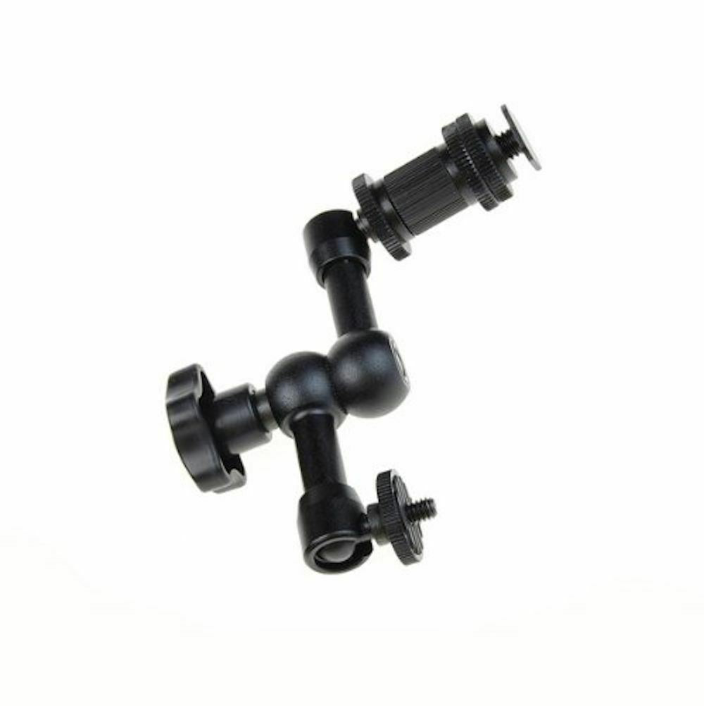 Ex-Pro 7" Magic Friction Articulating Arm with Hot Shoe Mount & Camera Mount for DSLR Camera - Black
