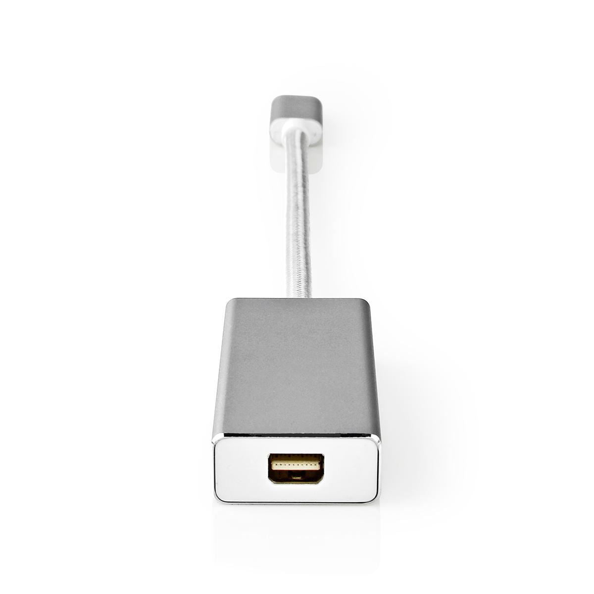 Nedis USB-C™ Adapter | USB 3.2 Gen 1 | USB-C™ Male | Mini DisplayPort Female | 0.20 m | Round | Gold Plated | Braided / Nylon | Silver | Cover Window Box