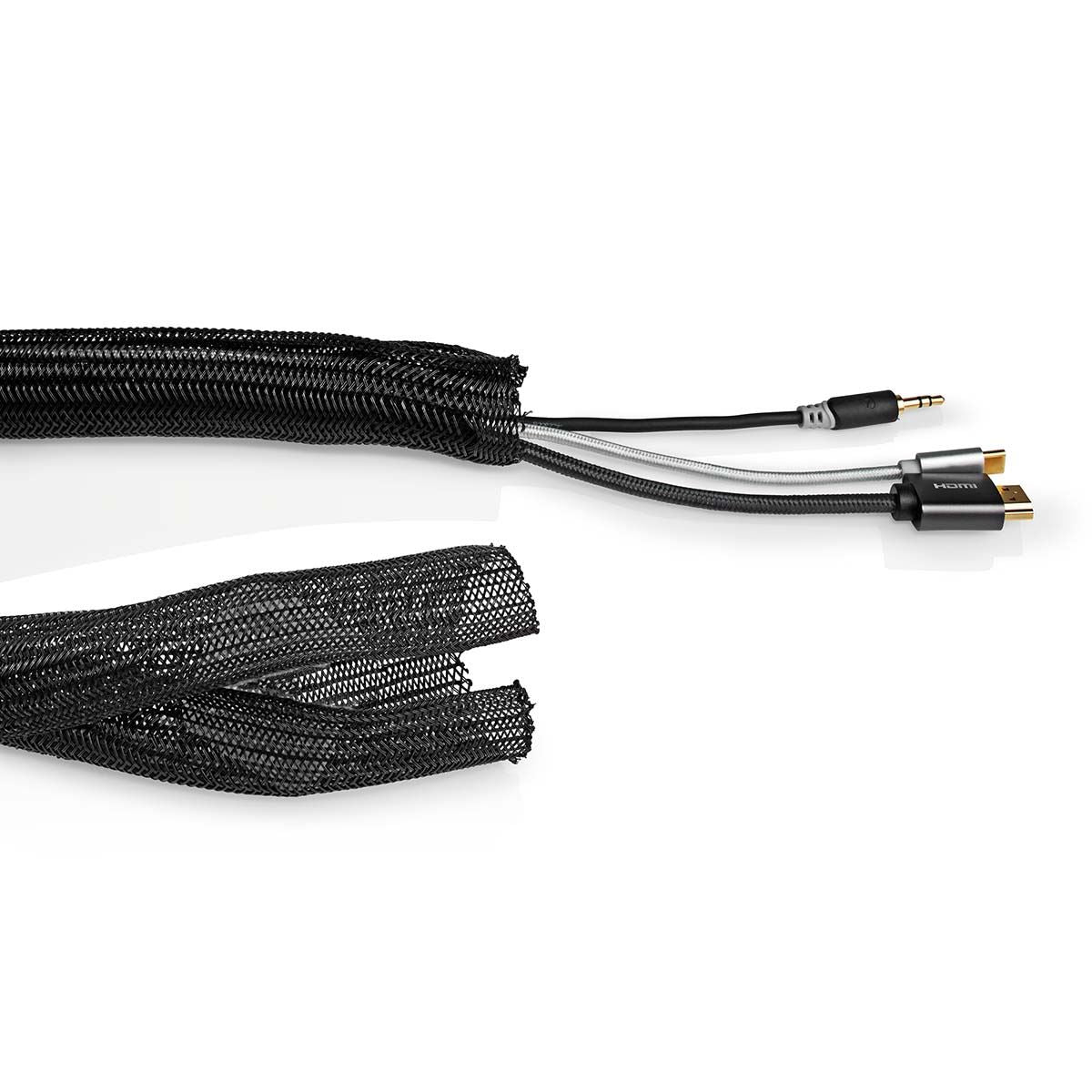 Nedis Cable Management | Sleeve | 1 pcs | Maximum cable thickness: 30 mm | Nylon | Black