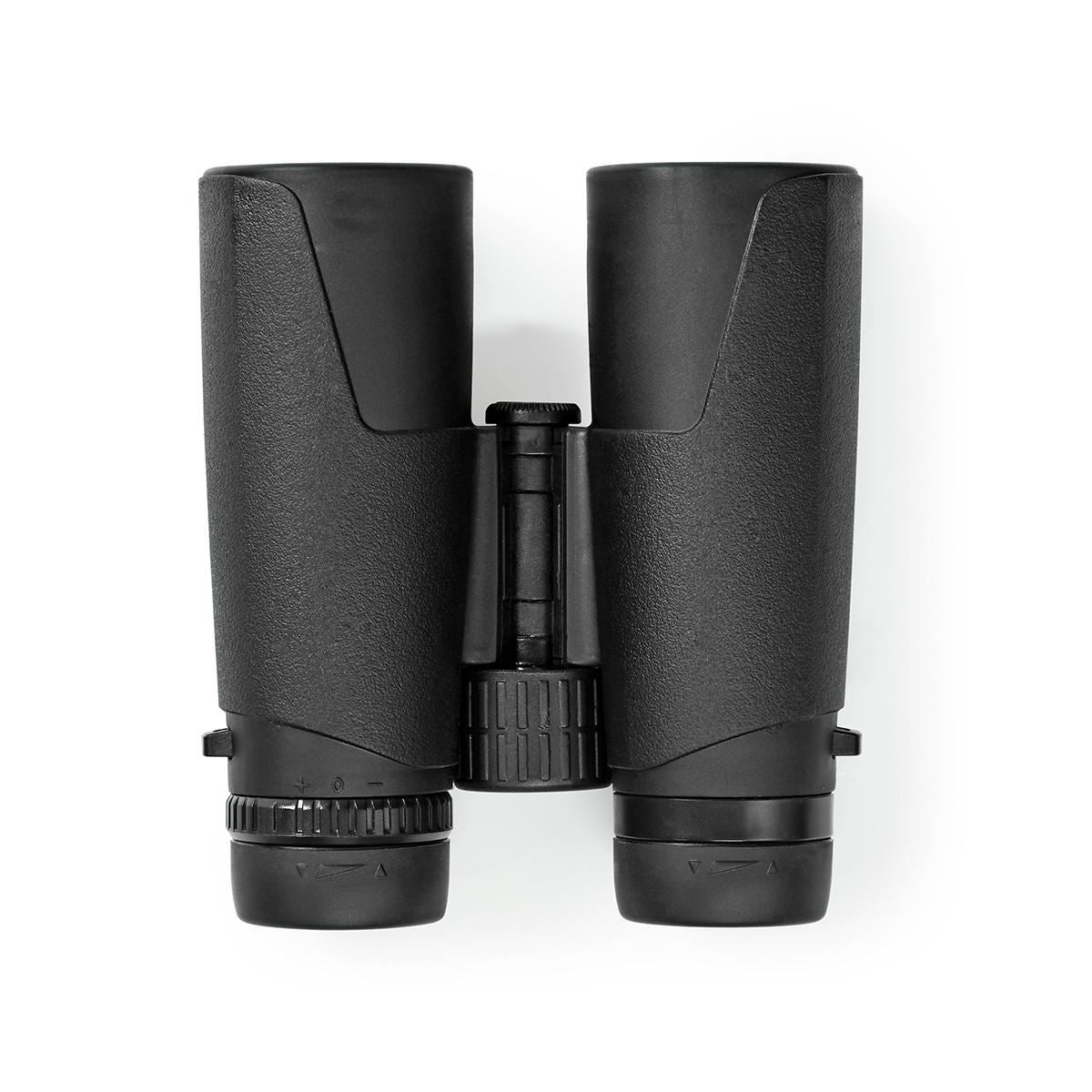 Nedis Binoculars 10x42 Roof Prism, Lightweight Travel Model with Rubber Grip, Dioptric Correction & 12mm Eye Relief for Spectacle Wearers, Black, Blue Lens